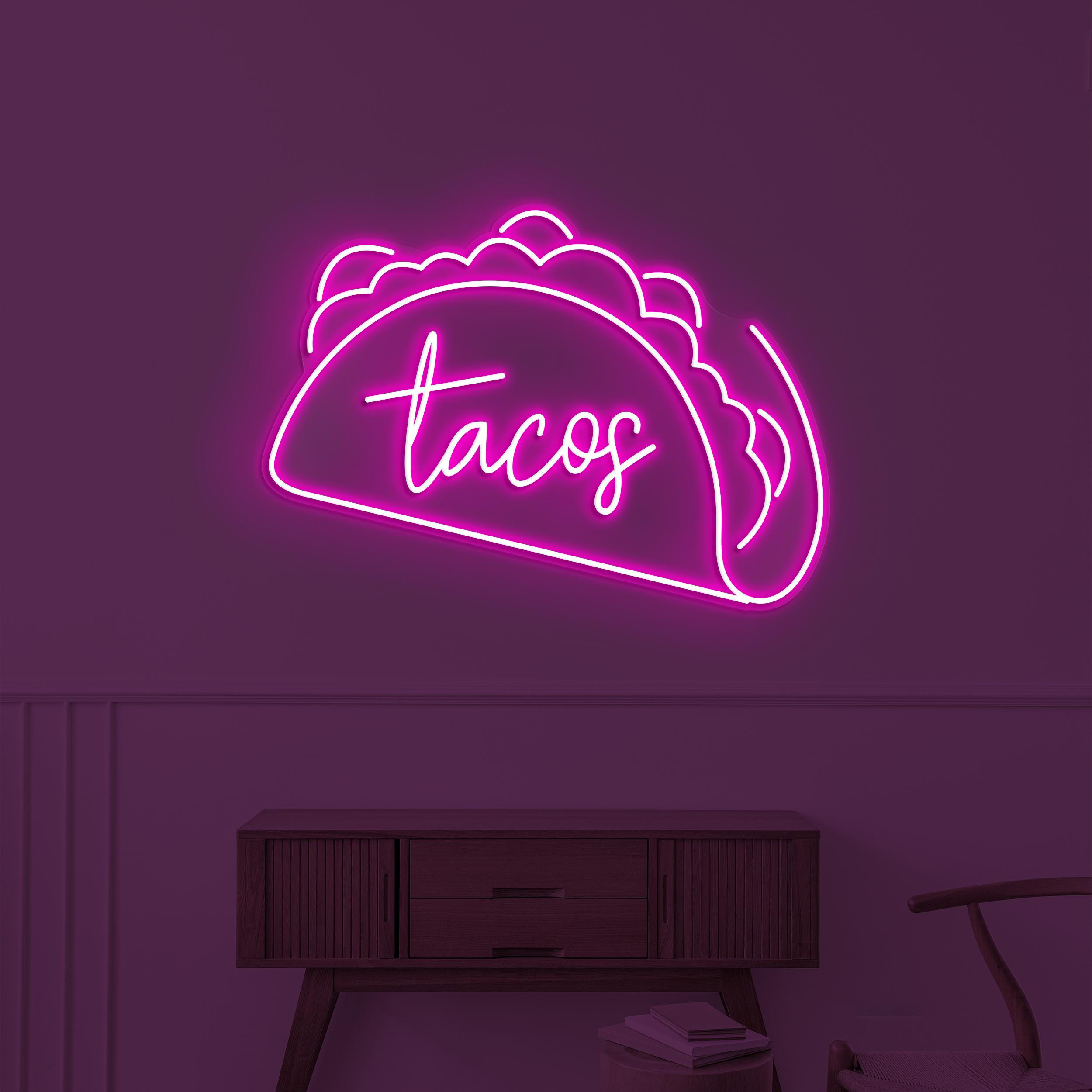 Tacos Neon Sign, Tacos LED Light, Mexican Food Wall Decor, Cafe Neon Wall Art, Restaurant Neon Sign, Custom Neon Sign, Kitchen Wall Decor