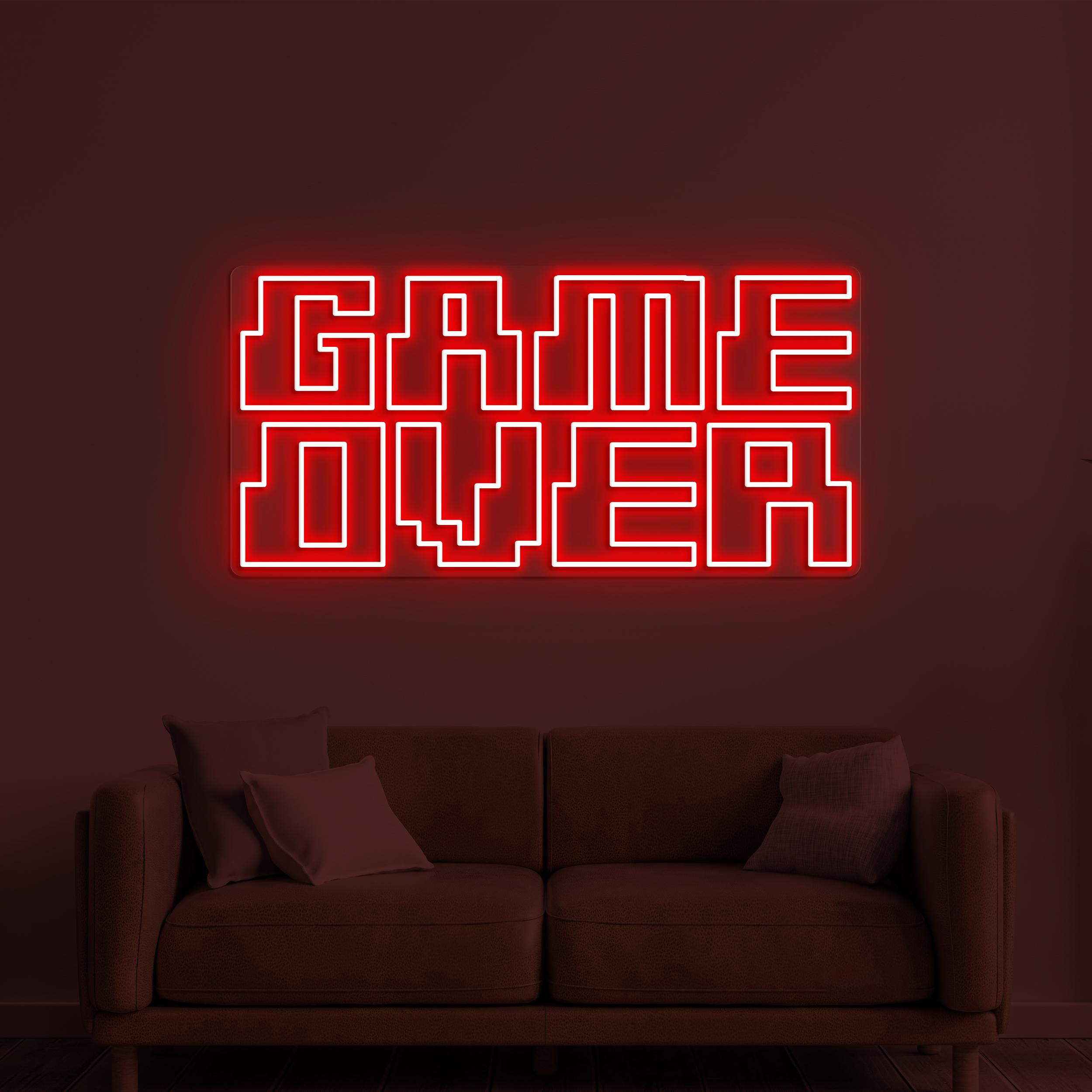 Game Over Neon Sign, Game Over LED Light, Game Room Wall Decor, Custom Neon Sign, Game Zone Wall Art, Gift for Game Lover, Kids Room Decor