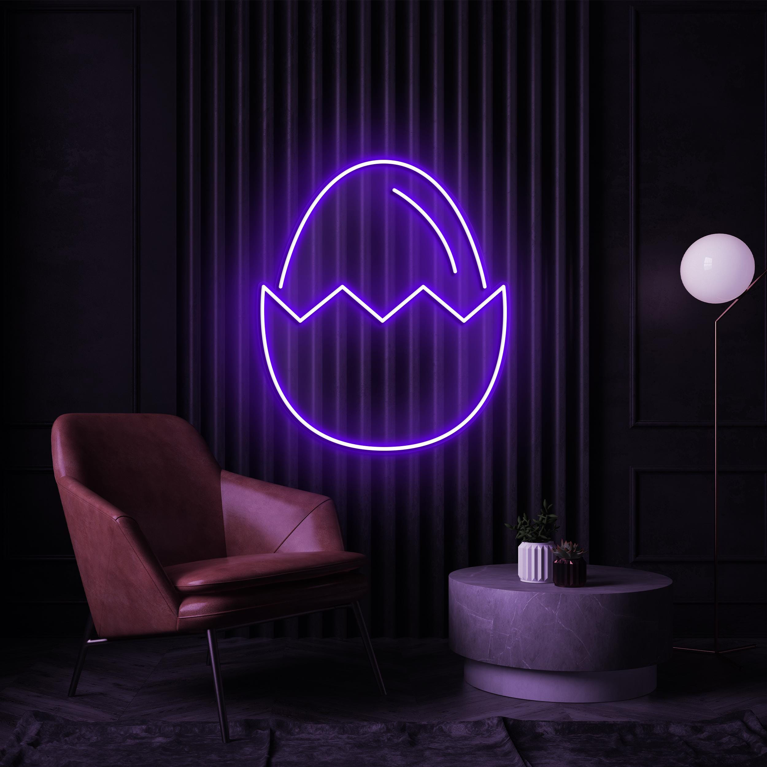 Egg Neon Sign, Egg LED Light, Cracked Egg LED Neon Art, Birds Shop Decor, Cafe Wall Decor, Kitchen Wall Decor, Egg Store Wall Decoration