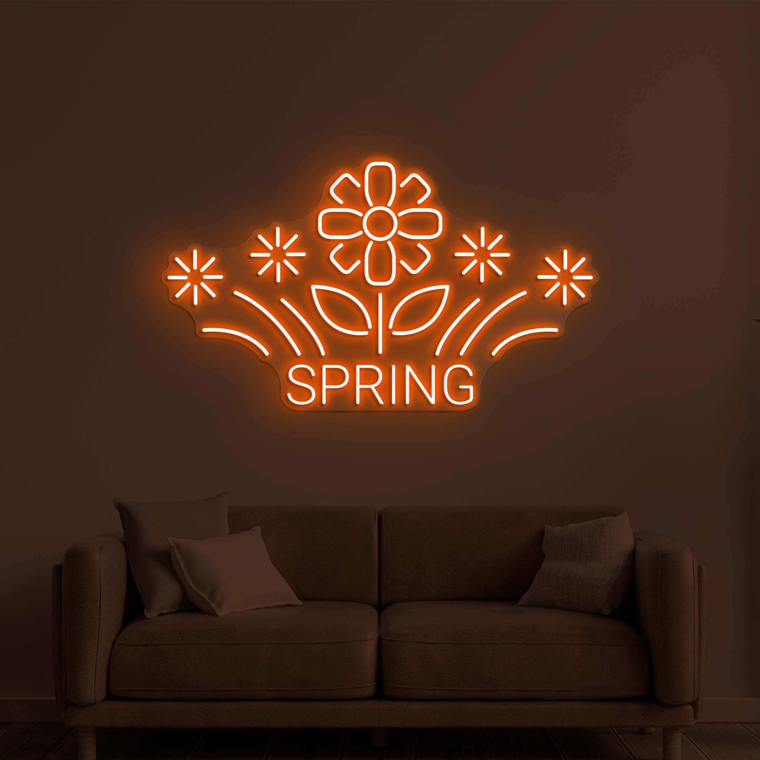 Spring Neon Sign, Spring Flower LED Light, Spring Logo Wall Decor, Flower Shop Wall Art, Springtime Neon Sign, Flowers Neon Wall Light, Gift