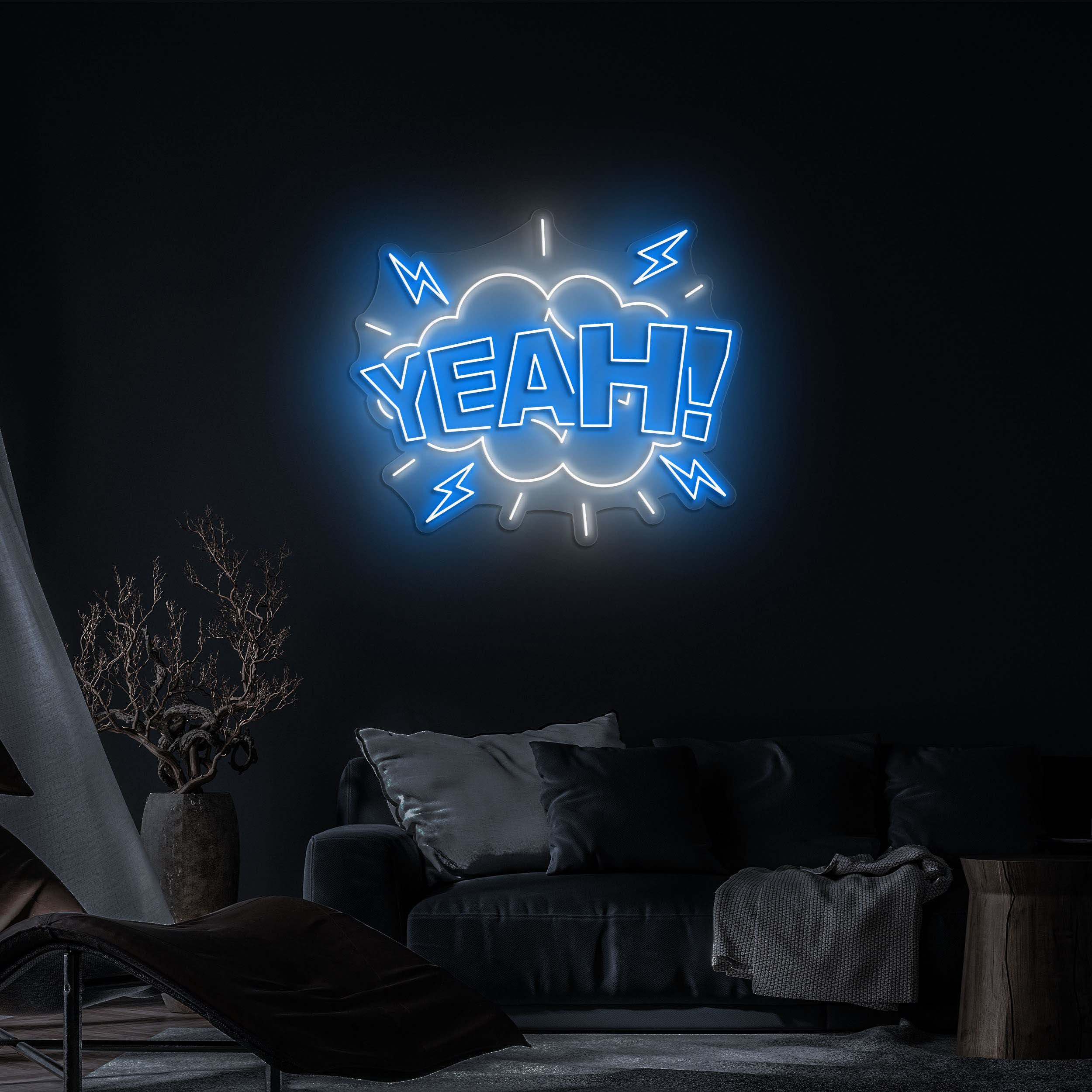 Yeah Neon Sign, Light for Home Decor, Bars, Events, and Man Caves, Game room decor, Led Neon Light for Home, Office, Party and Shop decor