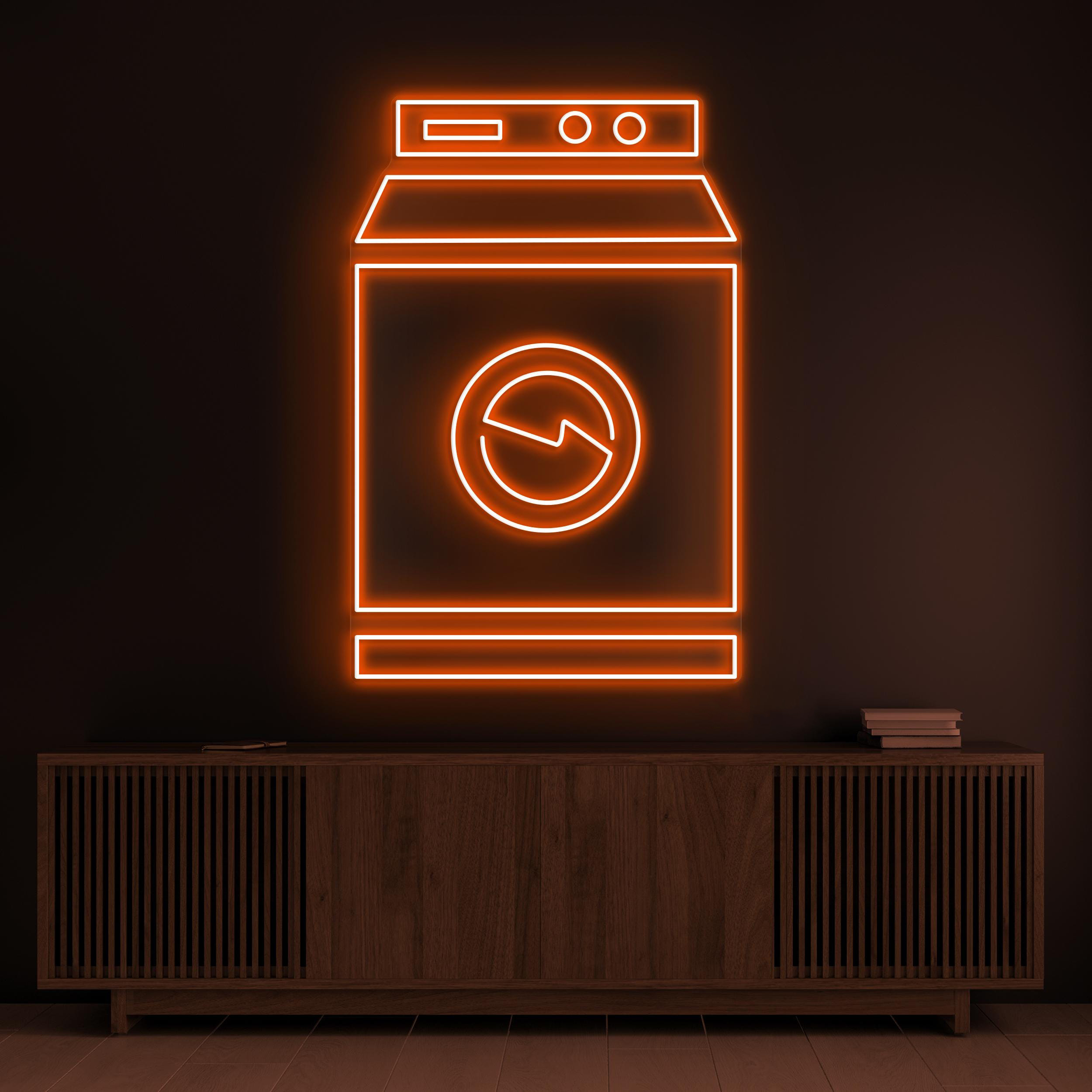 Washing Machine Neon Sign, Washing Machine LED Light, Laundry Room Wall Decor, Laundry Wash Art, Clothes Led Sign, Dry Clean Shop Decor