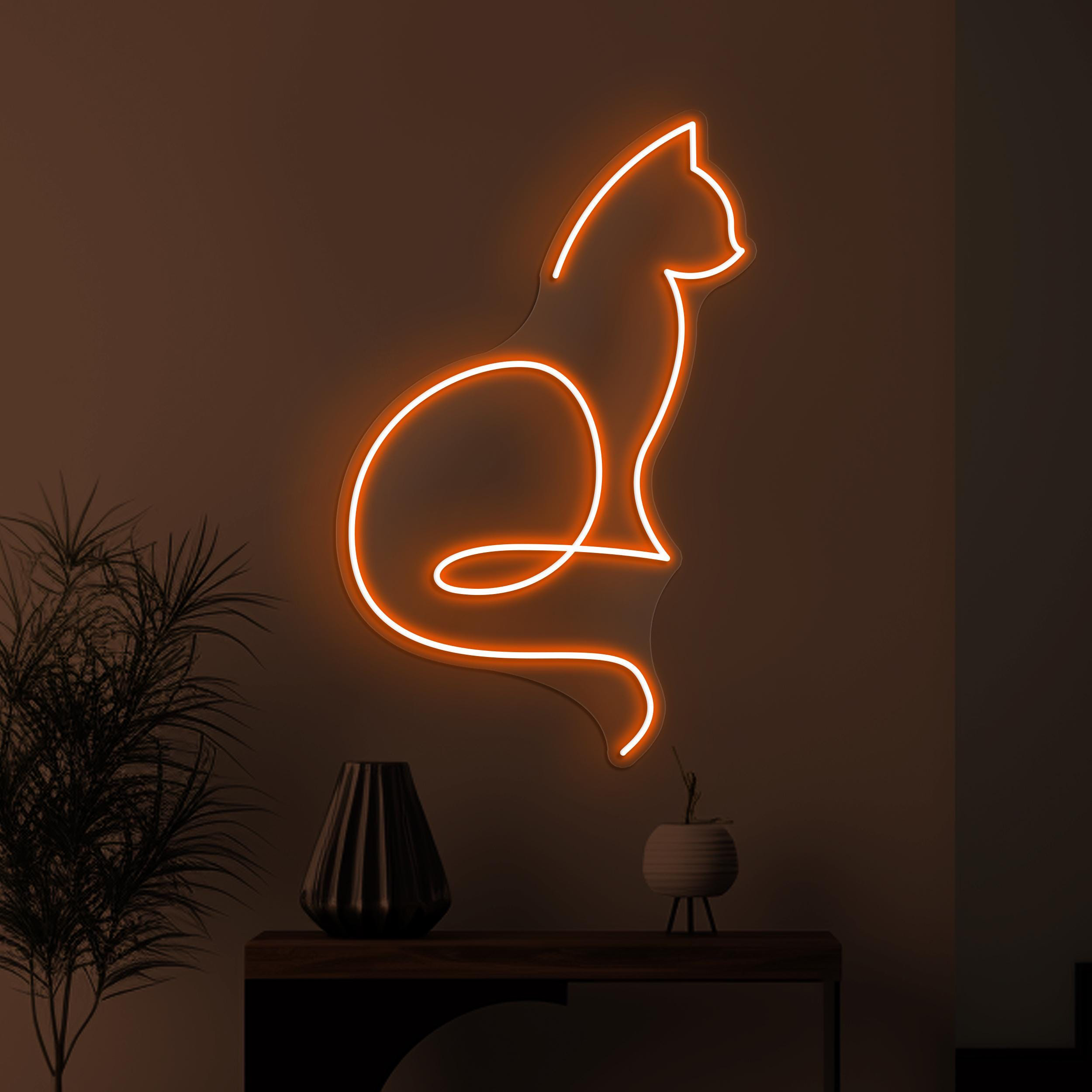 Cat Neon Sign, Cat LED Light, Cute Kitty Wall Decor, Nursery Room Wall Art, Cat Neon Sign for Home, Bar & Cafe Decor, Pet Shop Neon Light