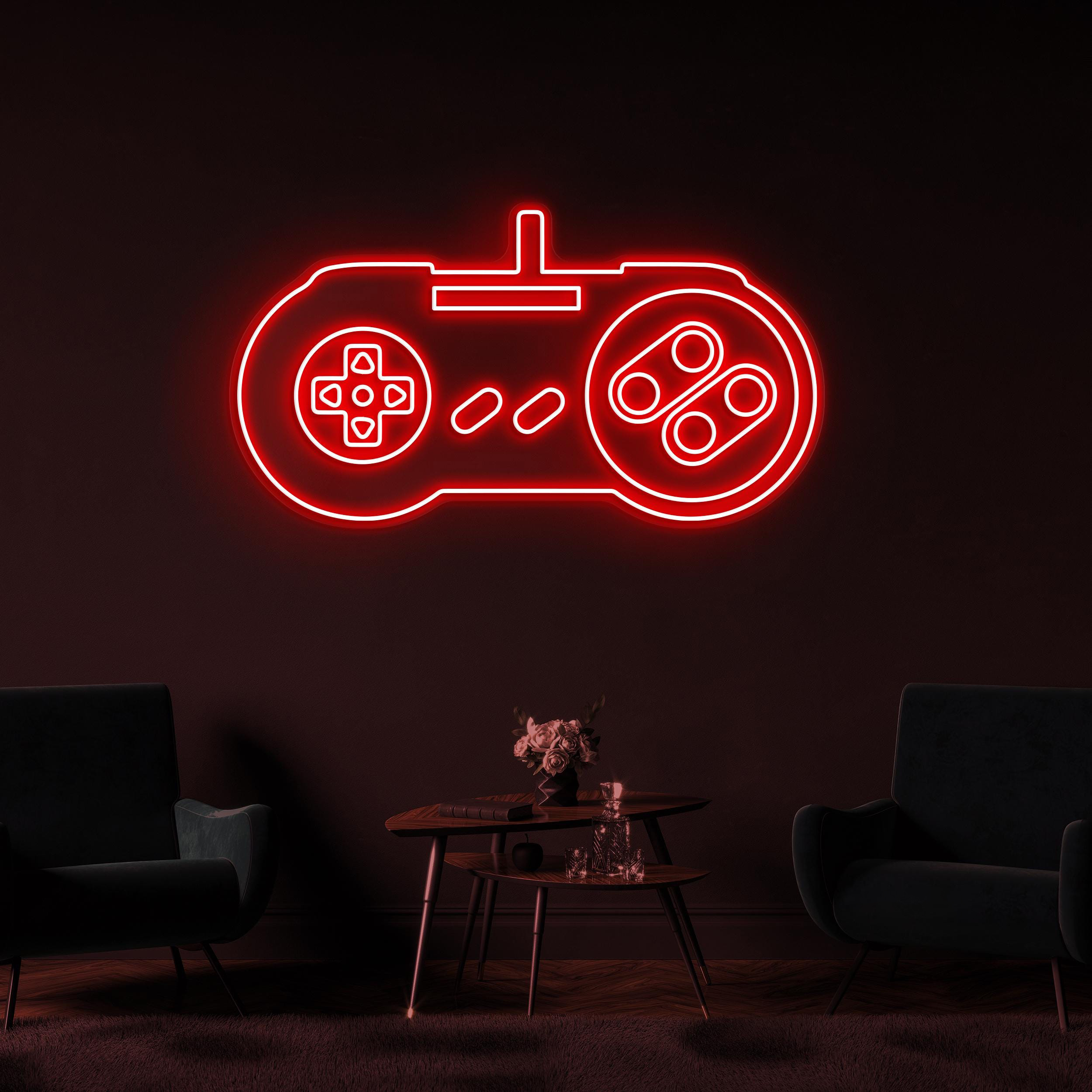 Game Controller Neon Sign, Game Controller LED Light, Gaming Zone Decor, Kids Room Wall Art, Video Game Joystick Sign, Gaming Room Neon Art