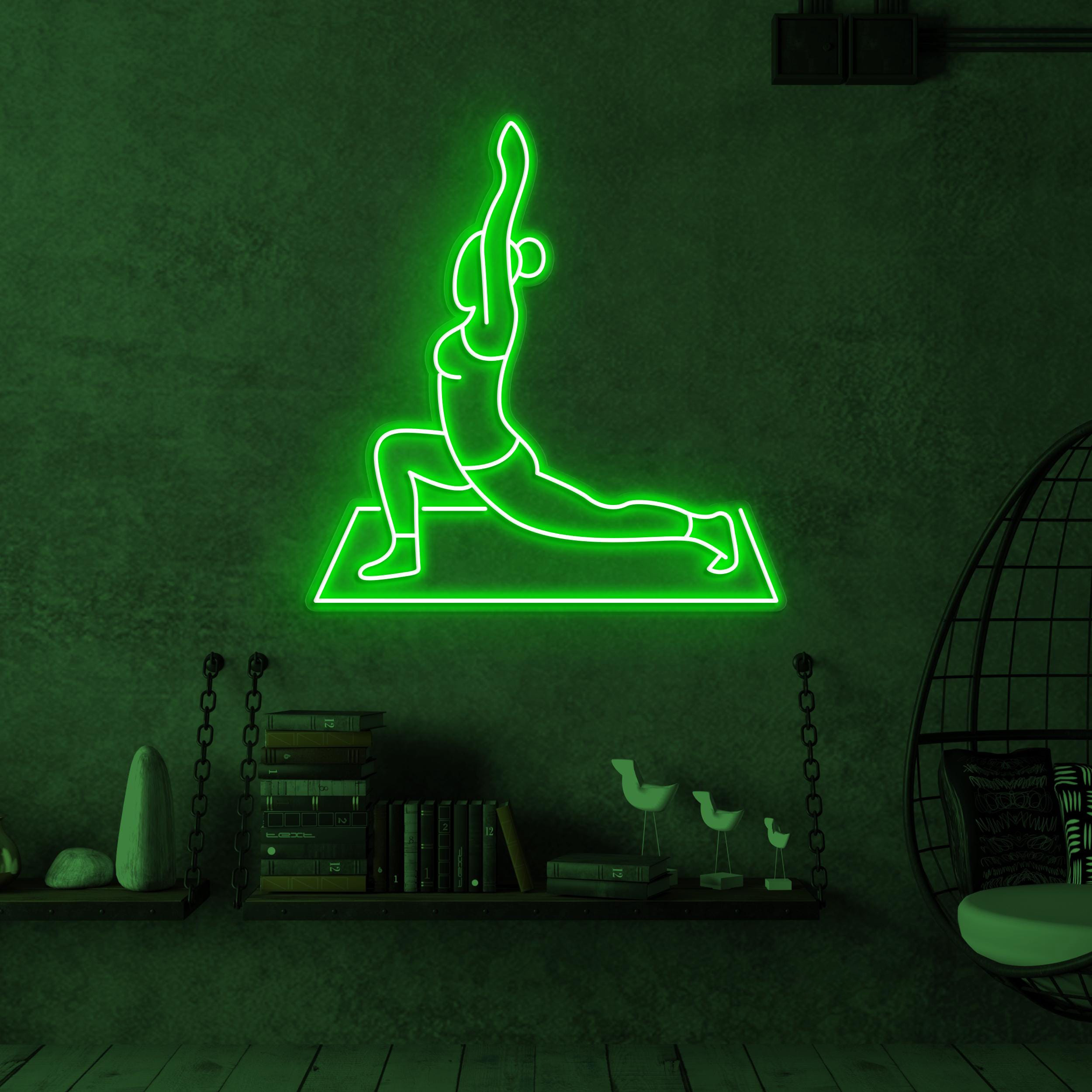 Girl Yoga Neon Sign, Girl Yoga LED Light, Yoga Club Wall Decor, Gym Wall Art, Yoga Pose Neon Sign, Fitness Room Led Light, Workout Neon Sign