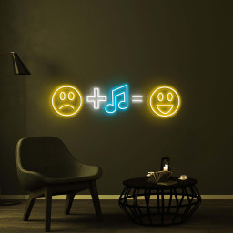 Emoji With Music Neon Sign, Music is the Answer LED Sign, Music Room Wall Decor, Sad and Happy Wall Art, Home Neon Light, Music Club Led Art