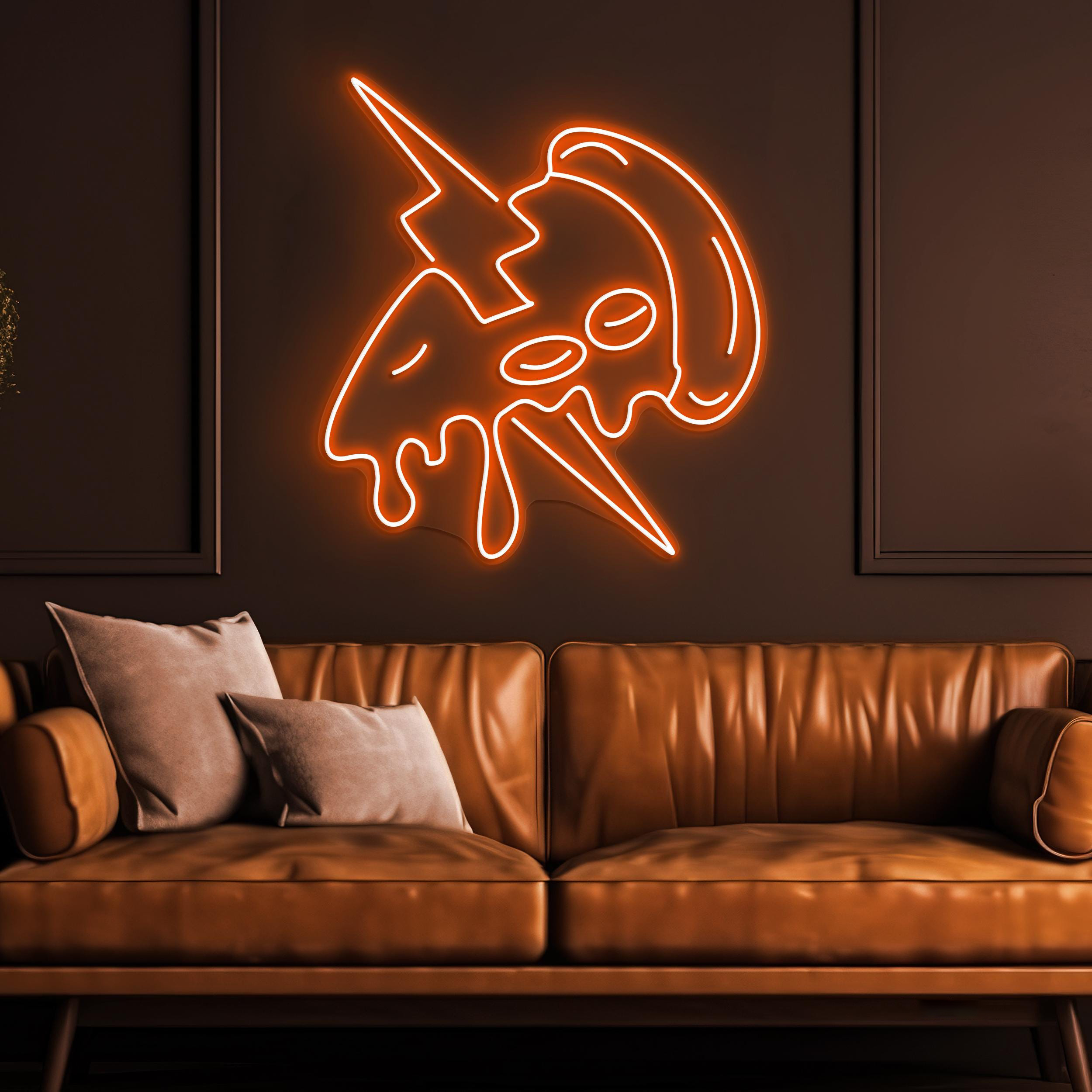 Pizza Lightning Neon Sign, Thunder Pizza LED Light, Pizza Slice Wall Decor, Pizza Cafe Wall Sign, Pizza Shop Decor, Pizza Lover Wall Art