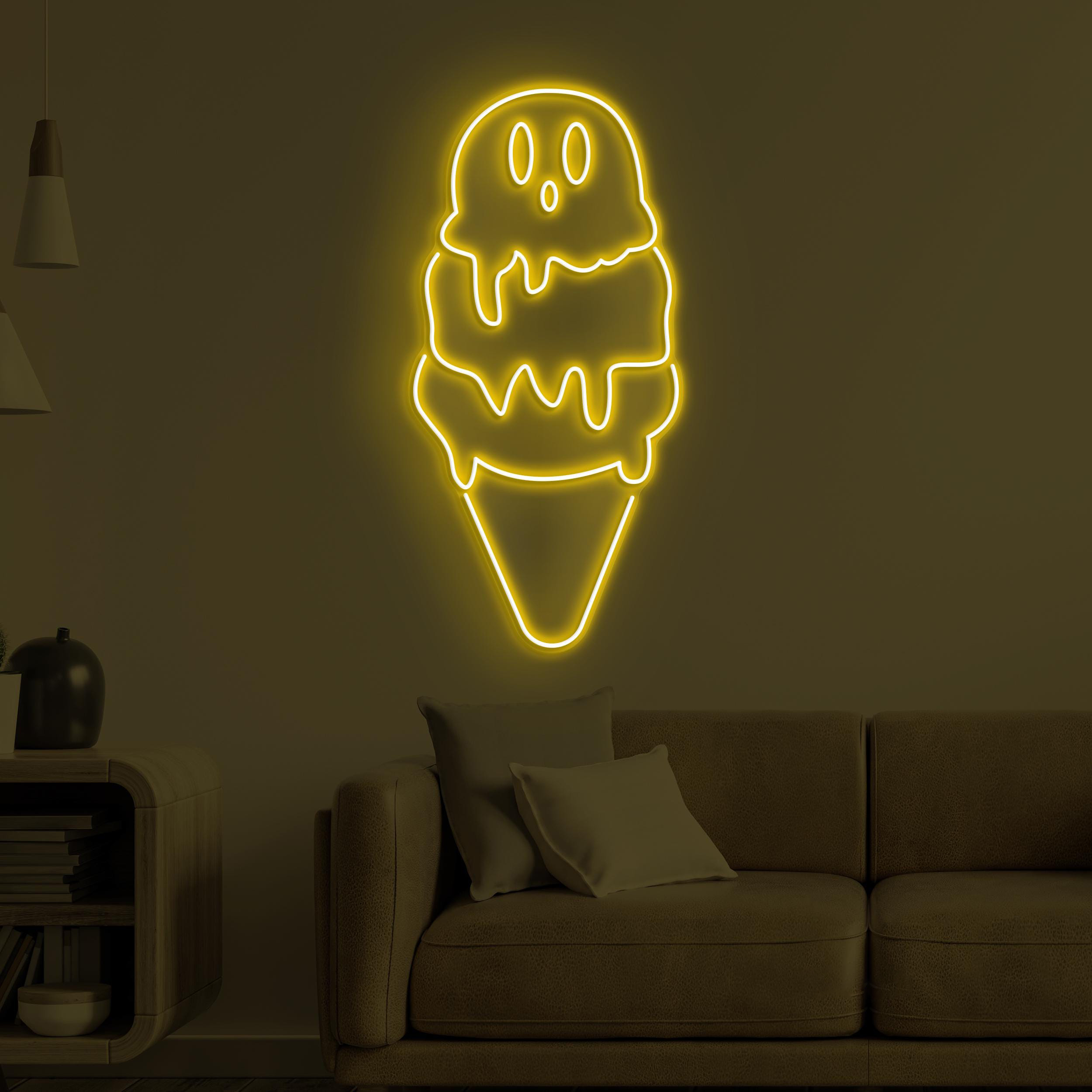 Ice Cream Neon Sign, Ice Cream LED Light, Emoji Ice Cream Wall Decor, Ice Cream Shop Wall Art, Kids Room Neon Light, Ice Cream Lover Gift