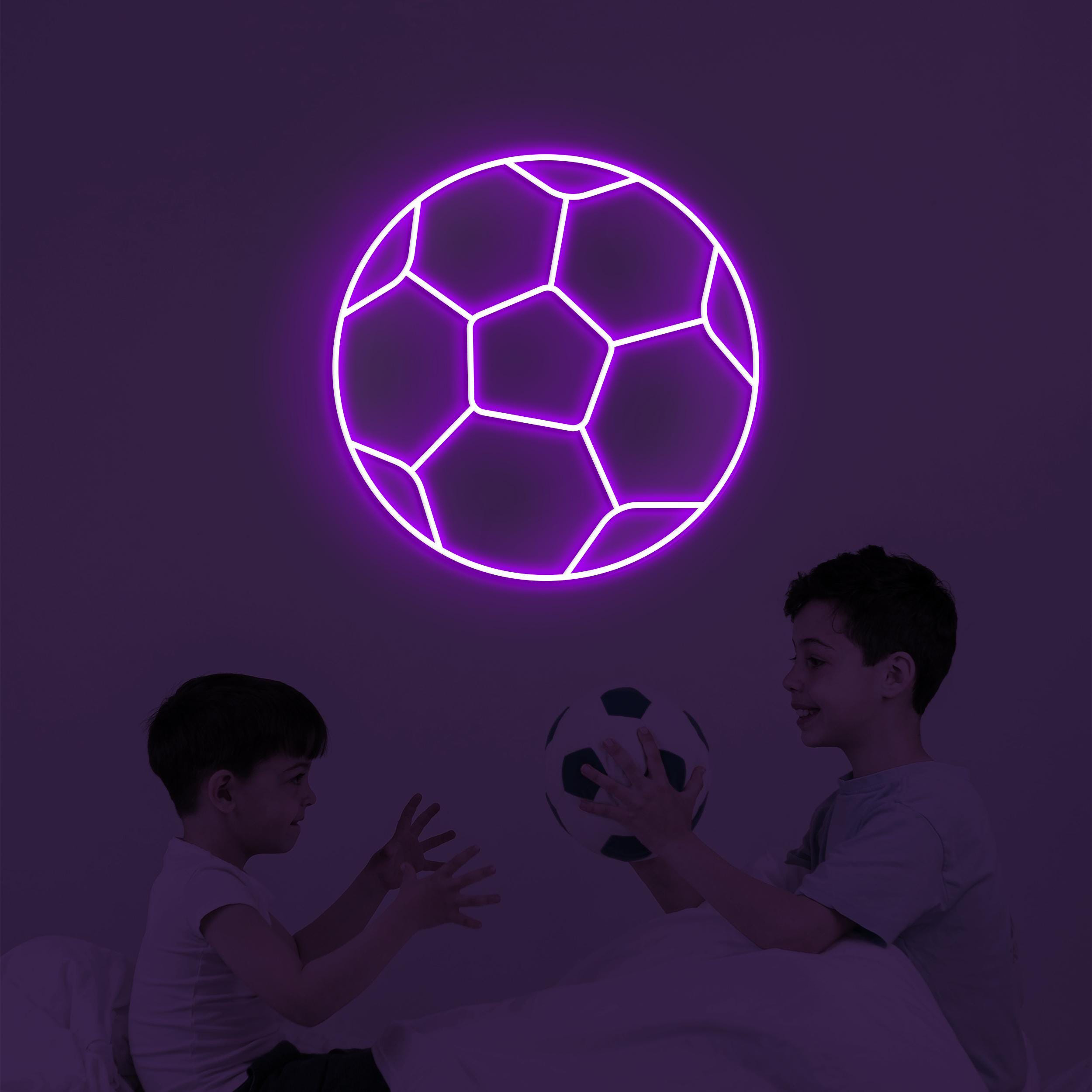 Soccer Ball Neon Sign, Soccer Ball LED Light, Football Wall Art, Football Club Neon Light, Kids Room Wall Decor, Sports Shop Led Wall Art