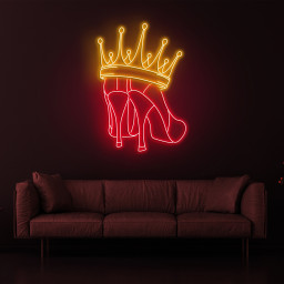 Queen Shoes Neon Sign, Crown Neon Light, Girly Bedroom and Salon Décor, Shoe Neon Sign for Weddings, Parties, Game Rooms, and More, Gift