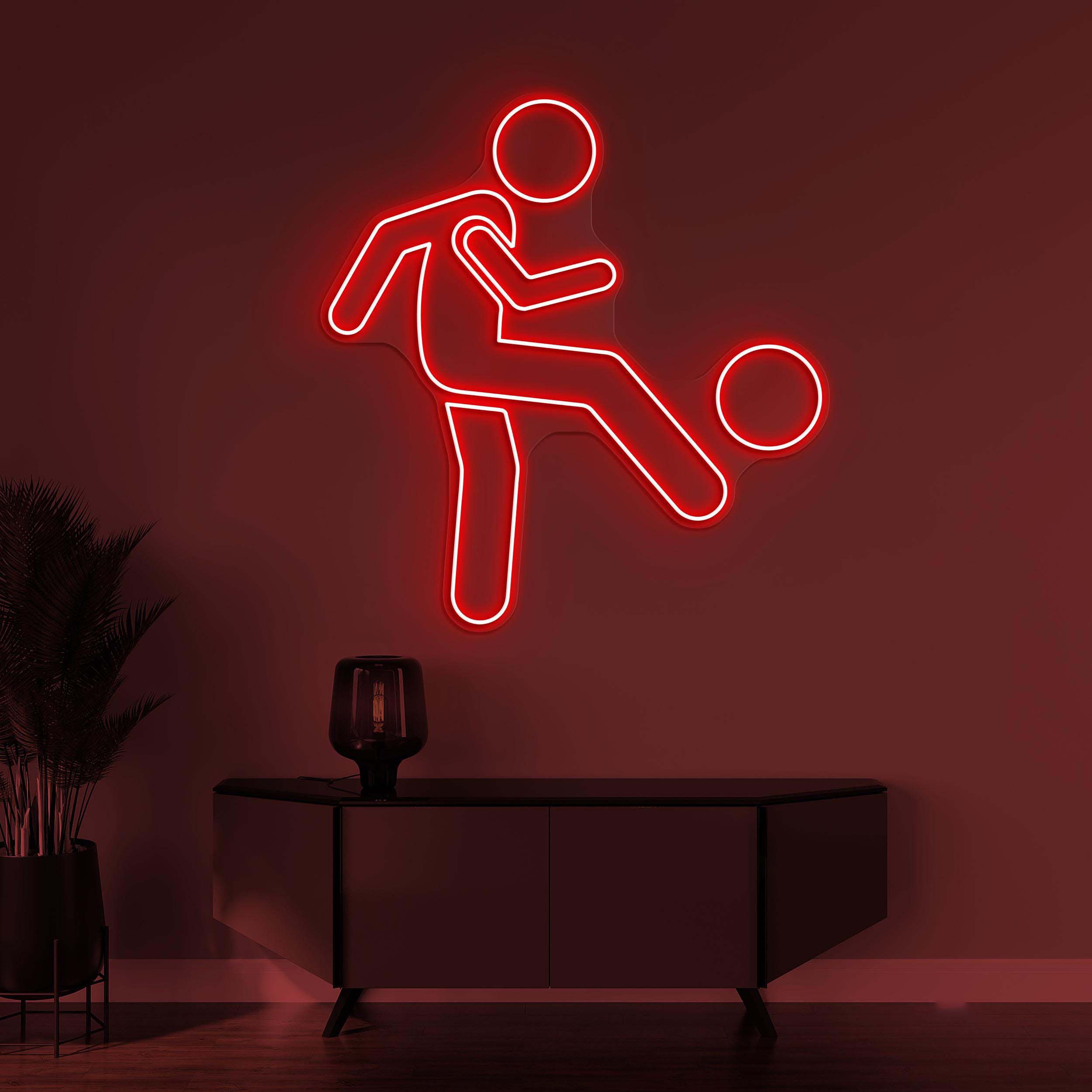 Football Player Neon Sign, Soccer Player LED Light, Football Kick Wall Decor, Sports Shop Wall Art, Game Room Neon Light, Custom Neon Sign