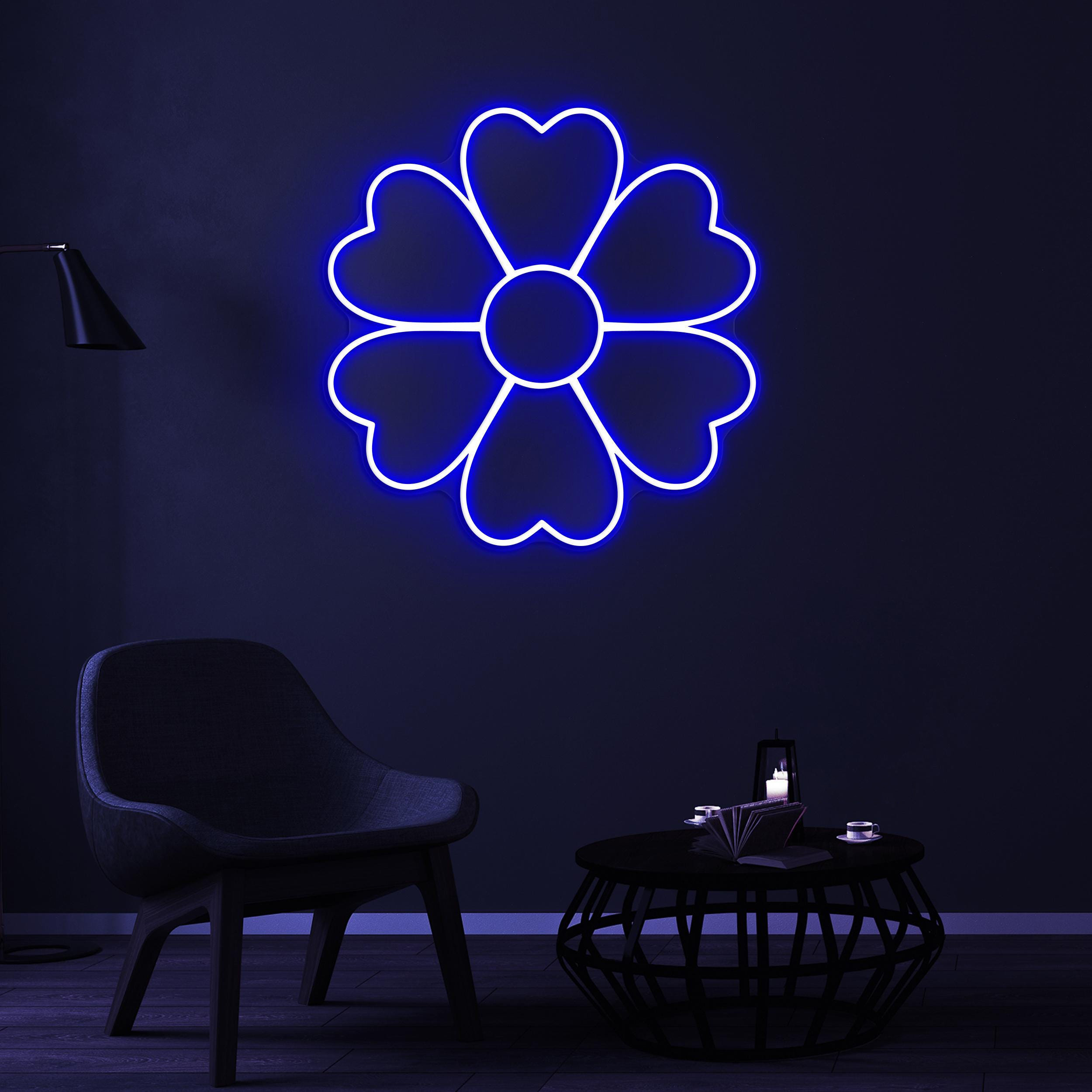 Flower Neon Sign, Heart Flower LED Light, Flower Wall Decor, Decor for Home, Party, Garden & Yard, Gift for Couple, Wedding Parties Wall Art