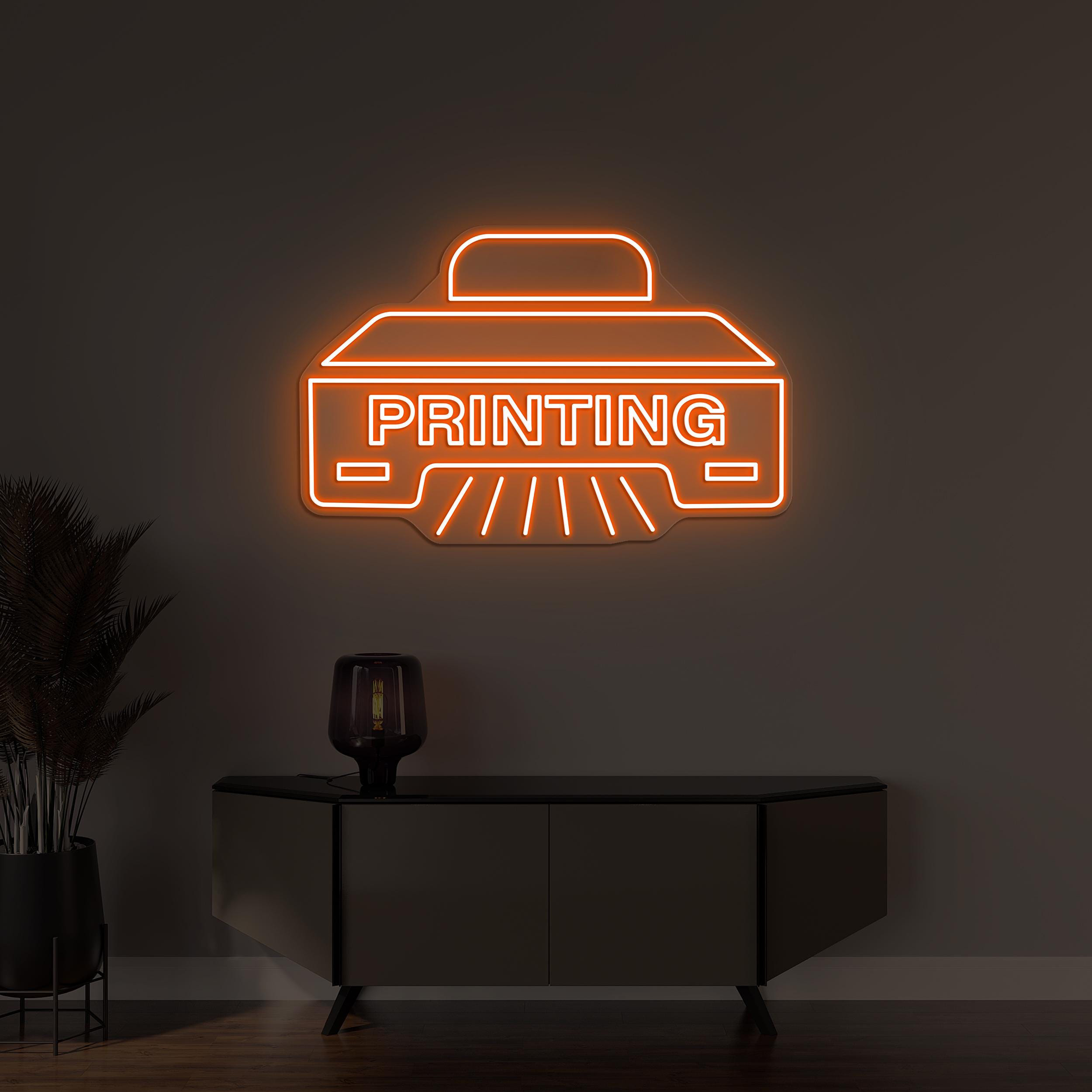 Printing Neon Sign, Printing LED Light, Printer Wall Decor, Photostat Shop Wall Art, Office Room Decor, Personalized Wall Art, Office Decor