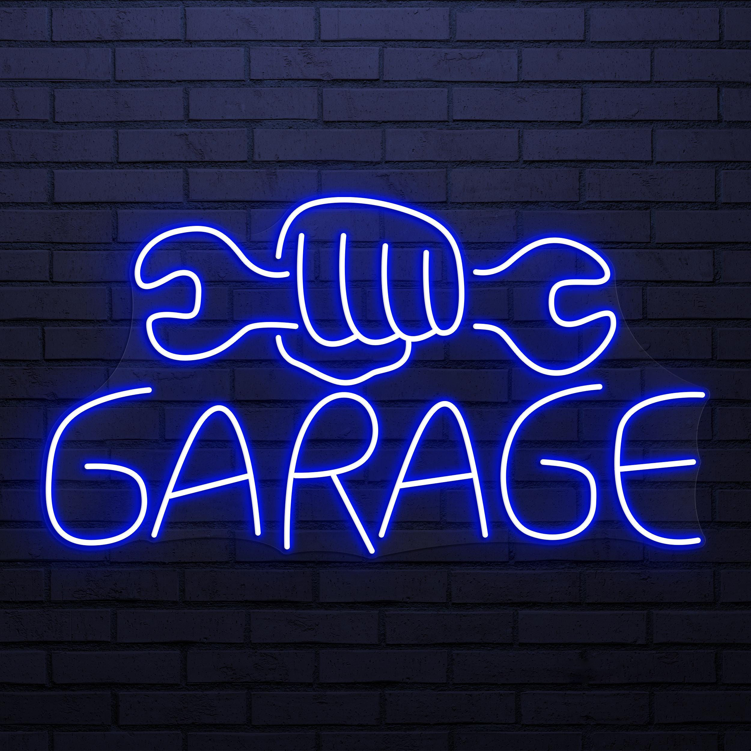 Garage Neon Sign, Garage Led Light, Wrench & Hand Wall Art, Birthday Gift For Dad, Workshop Neon Light, Mechanic Neon Art, Tools Wall Decor