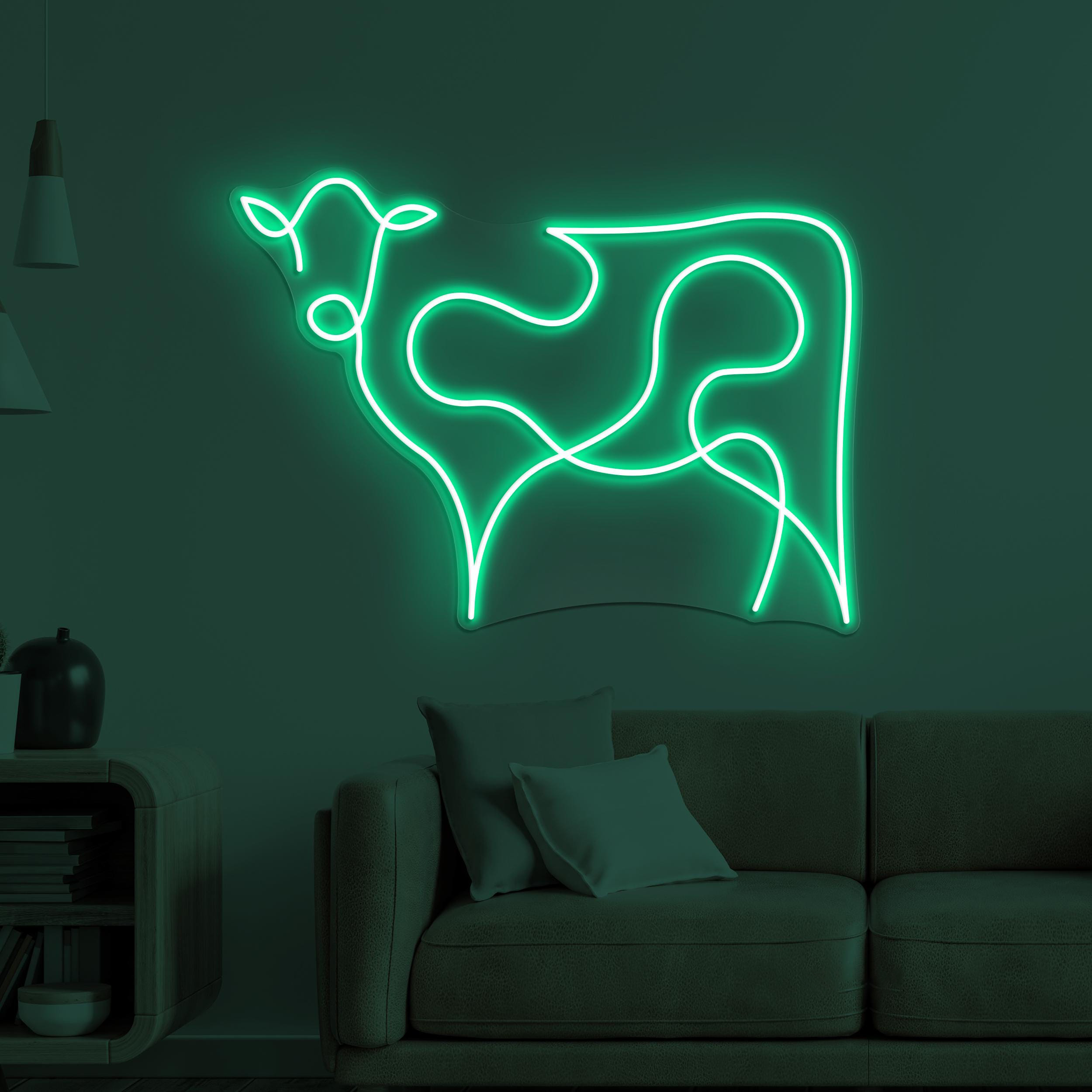 Cow Neon Sign, Cow Head LED Light, Pet Shop Wall Decor, Cattle Farm Wall Art, Gift For Cow Lover, Kids Room Decor, Farm Animal Wall Light