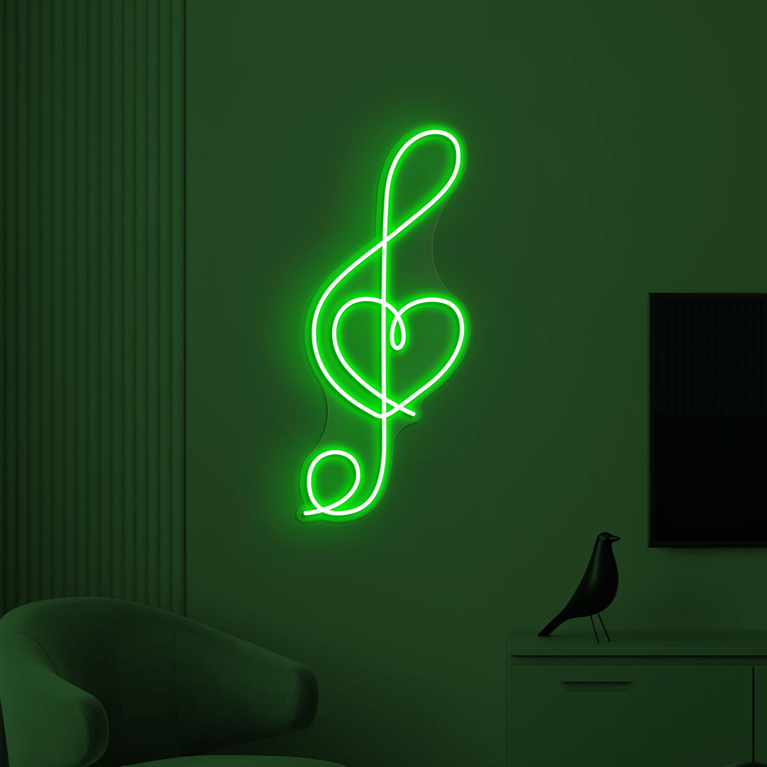 Music Note Neon Sign, Music Note LED Light, Heart Music Note Wall Decor, Music Studio Wall Art, Music Room Neon Light, Gift for Music Lover