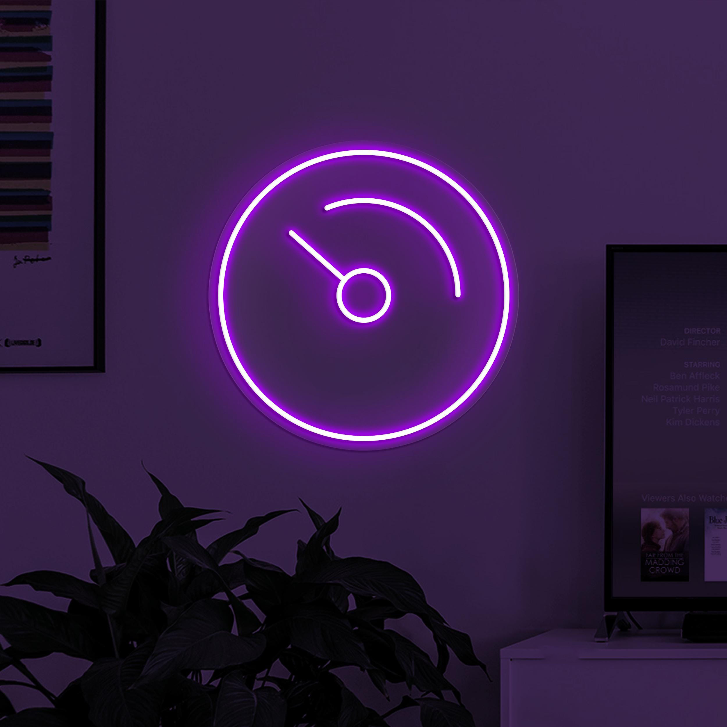 Speedometer Neon Sign, Speedometer LED Light, Gauge Wall Decor, Workshop Neon Light, Game Room Wall Art, Home Neon Light, Custom Neon Sign