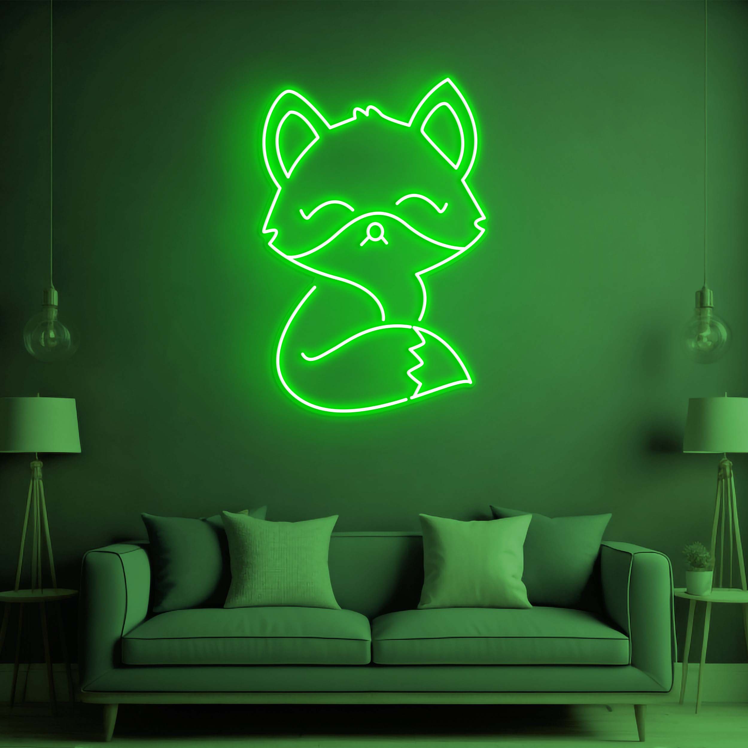 Fox LED Neon Sign, Fox Neon Light, Wall Decor for Fox Lovers, Anime Fox Theme Neon Sign for Kids' Rooms, Fox Wall Art and Room Decoration