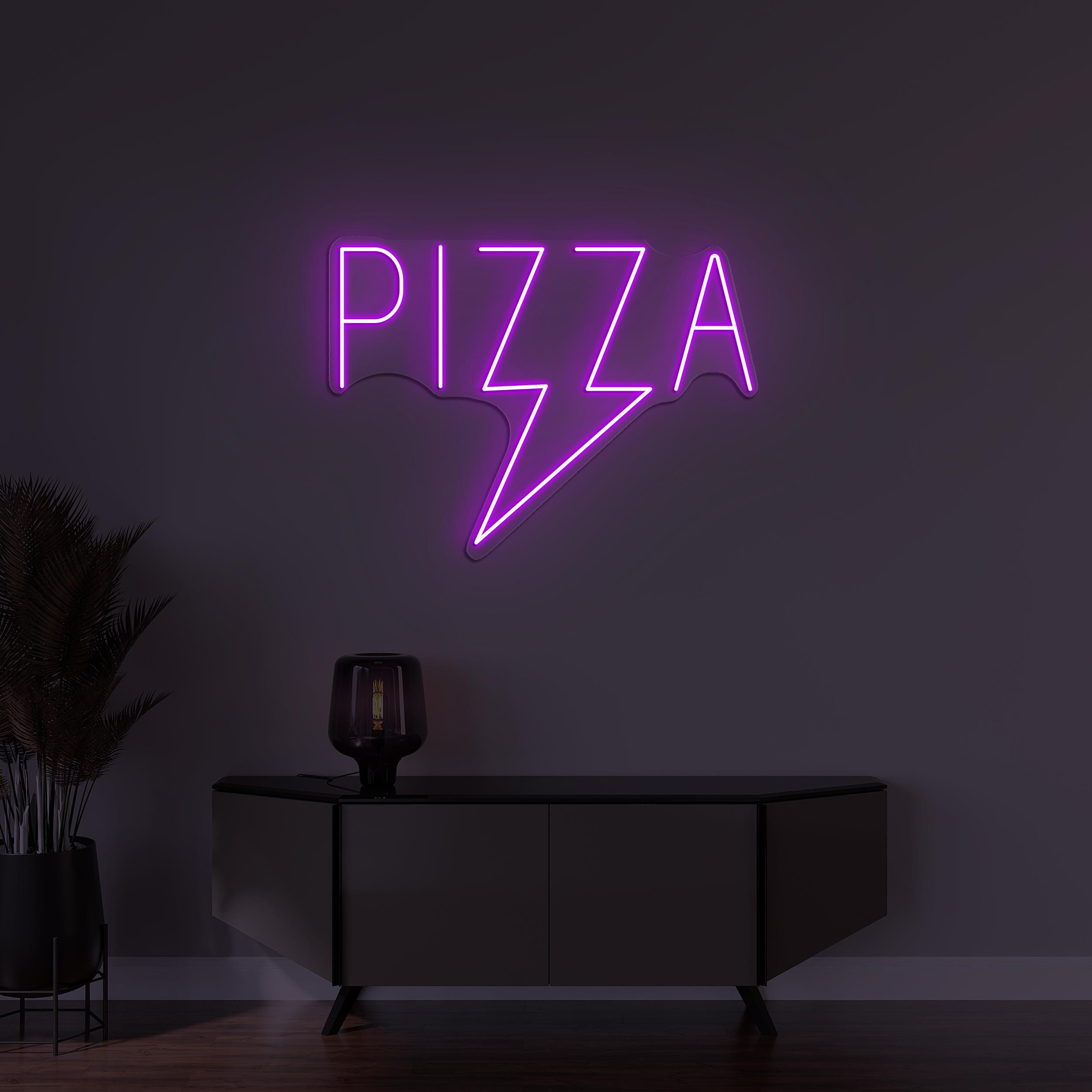 Pizza Neon Sign, Pizza LED Light, Thunder Pizza Wall Decor, Pizza Cafe Neon Sign, Pizza Lover Art, Business Pizza Logo Sign, Restaurant Art