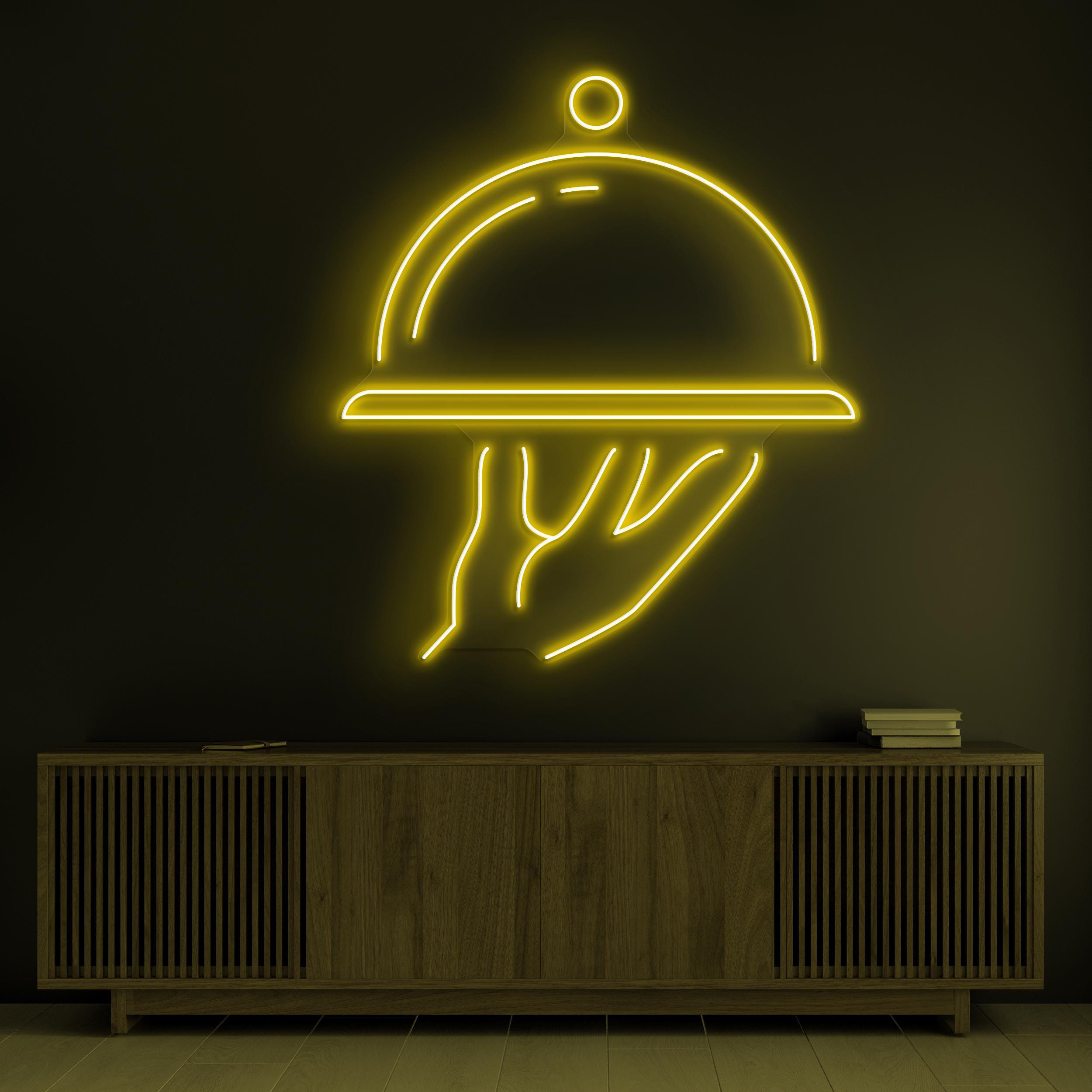 Serving Dish Neon Sign, Serving Dish LED Light, Food Service Wall Decor, Restaurant Tray Neon Light, Catering Neon Sign, Restaurant Decor