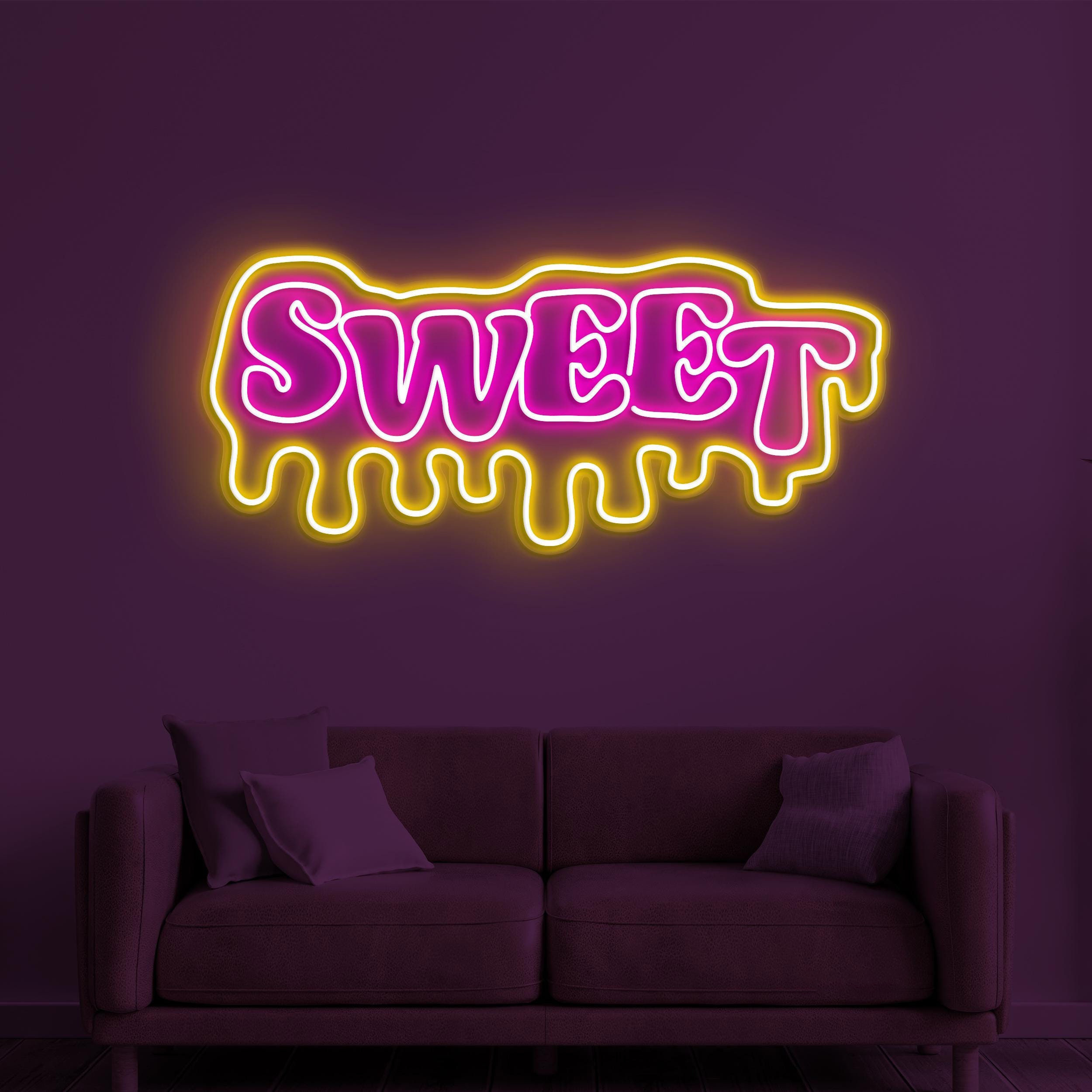 Sweet Neon Sign, Sweet LED Light, Ice Cream Shop Wall Decor, Sweet Logo Wall Art, Business Logo Neon Light, Candy Shop Decor, Dessert Lover