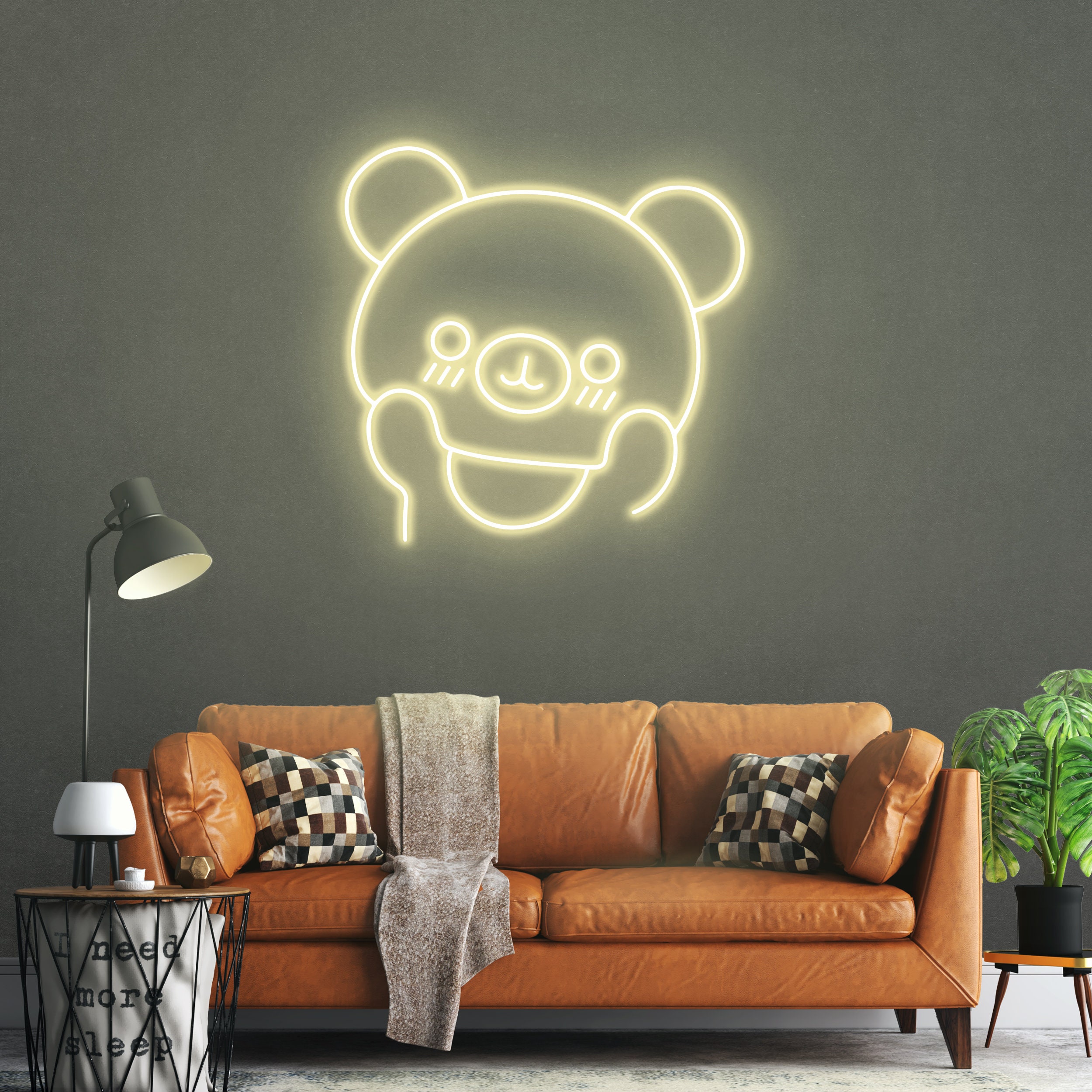 Cute Bear Neon Sign, Anime LED Light for Kids Room & Nursery Decor, Bear Light, Room Lighting, Home Art, Gift for Kids, Animal Neon Sign
