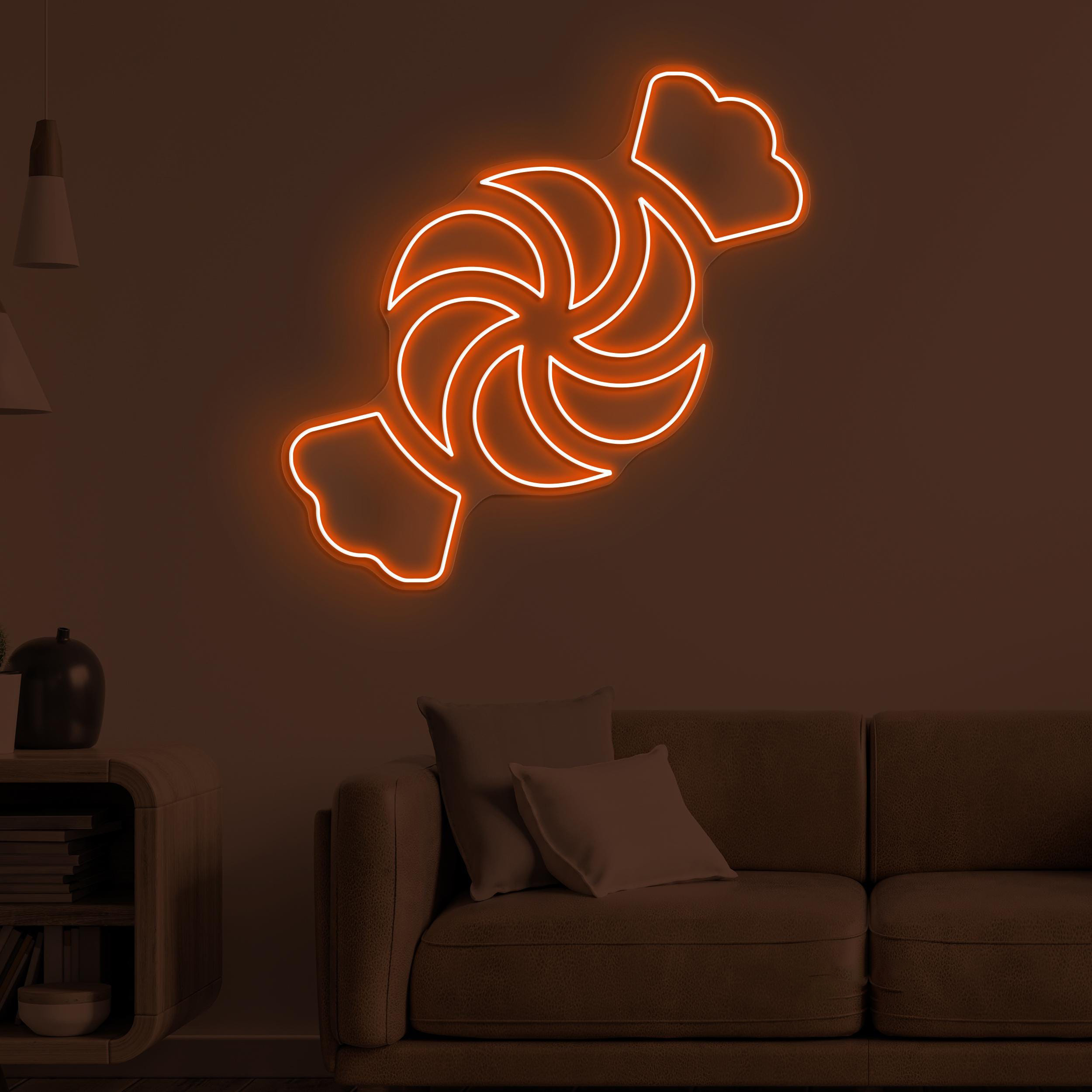 Candy Neon Sign, Candy LED Light, Kids Room Wall Decor, Sun Shape Candy Wall Art, Sweet Treat Led Art, Candy Shop Neon Light, Sweet Shop Art