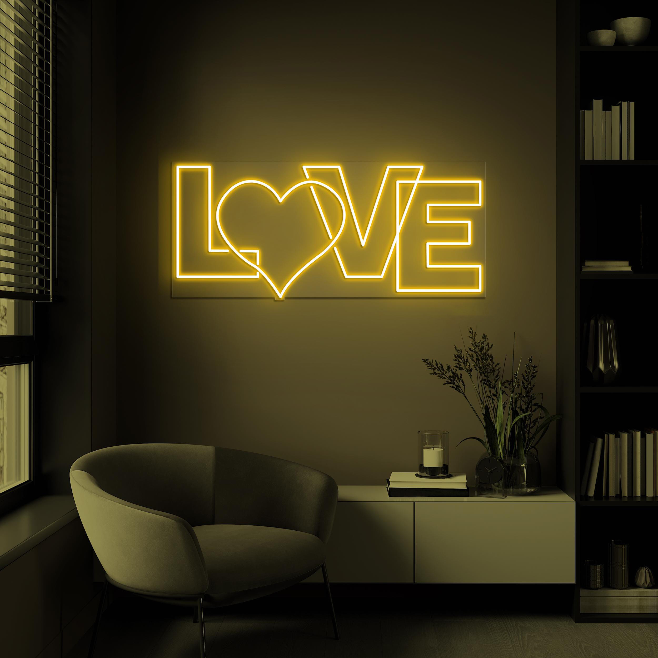 Love Neon Sign, Love LED Light, Heart Wall Decor, Romantic Home Decor, Wedding Decor, Engagement Wall Art, Party Decoration, Gift For Couple