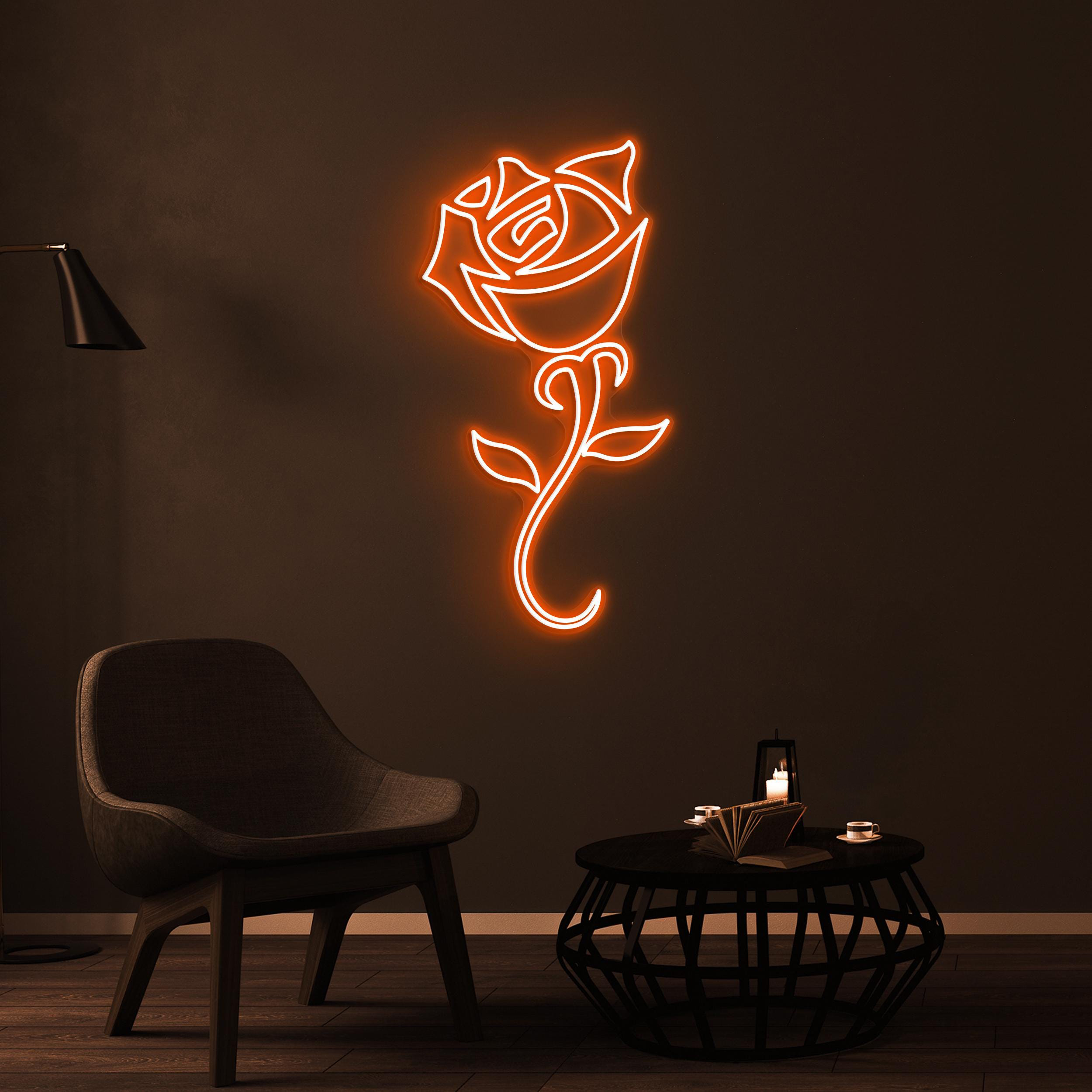 Rose Neon Sign, Rose LED Light, Romantic Wall Decor, Flower Shop Wall Art, Wedding Party Neon Light, Couple Neon Gift, Party Wall Light