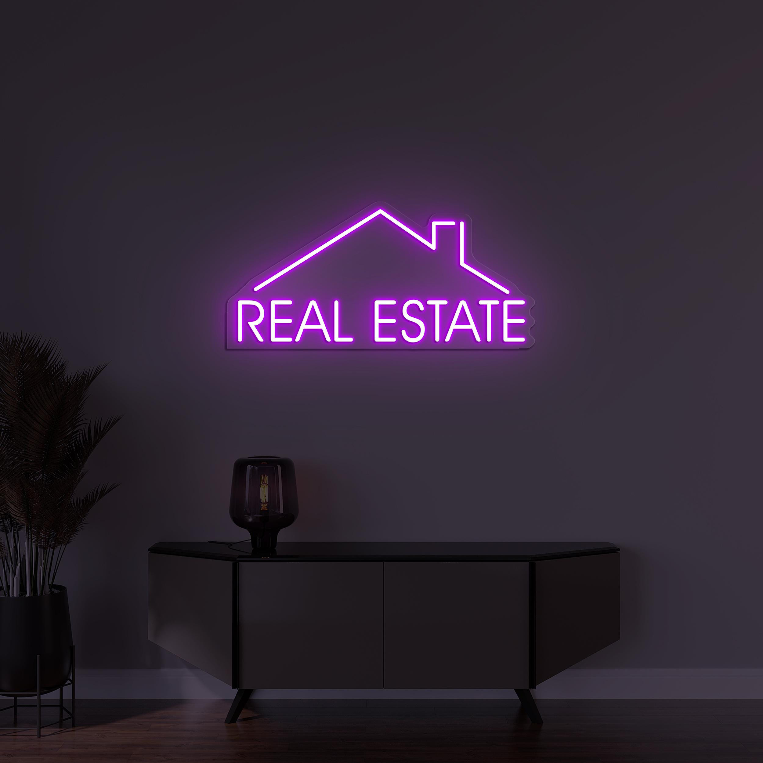 Real Estate Neon Sign, Real Estate LED Light, Business Home Wall Decor, Property Office Art, Real Estate Agency Decor, Personalized Led Sign