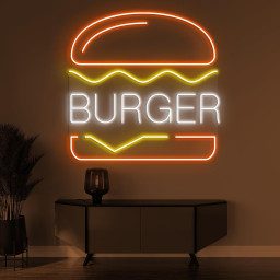 Burger Neon Sign, Burger LED Light, Hamburger Wall Decor, Restaurant Wall Art, Fast Food Neon Light, Burger Shop Neon Art, Street Food Decor