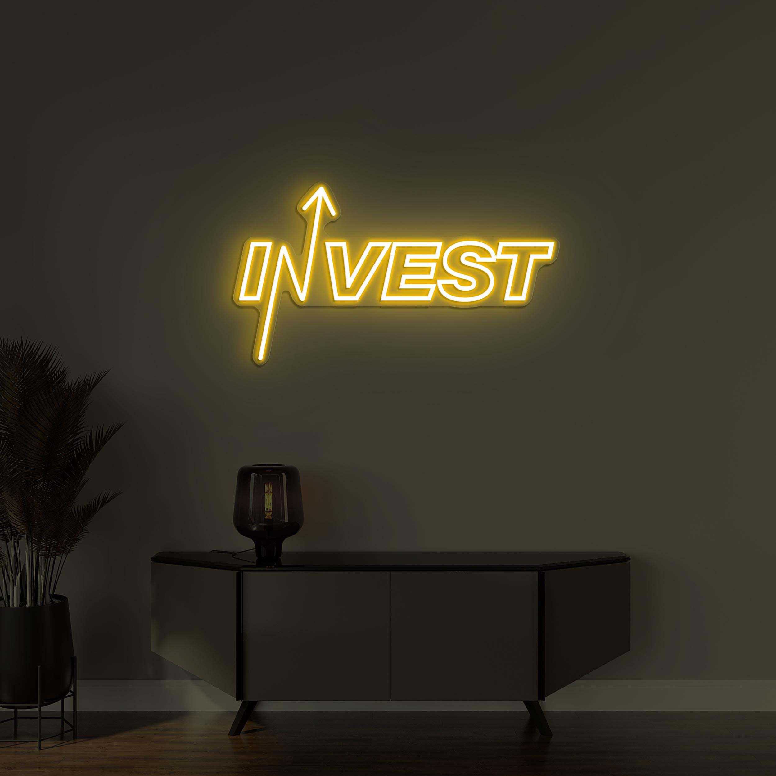 Invest Neon Sign, Invest LED Light, Invest Business Wall Decor, Invest Stock Market Sign, Trading Wall Light, Office Decor, Investment Sign
