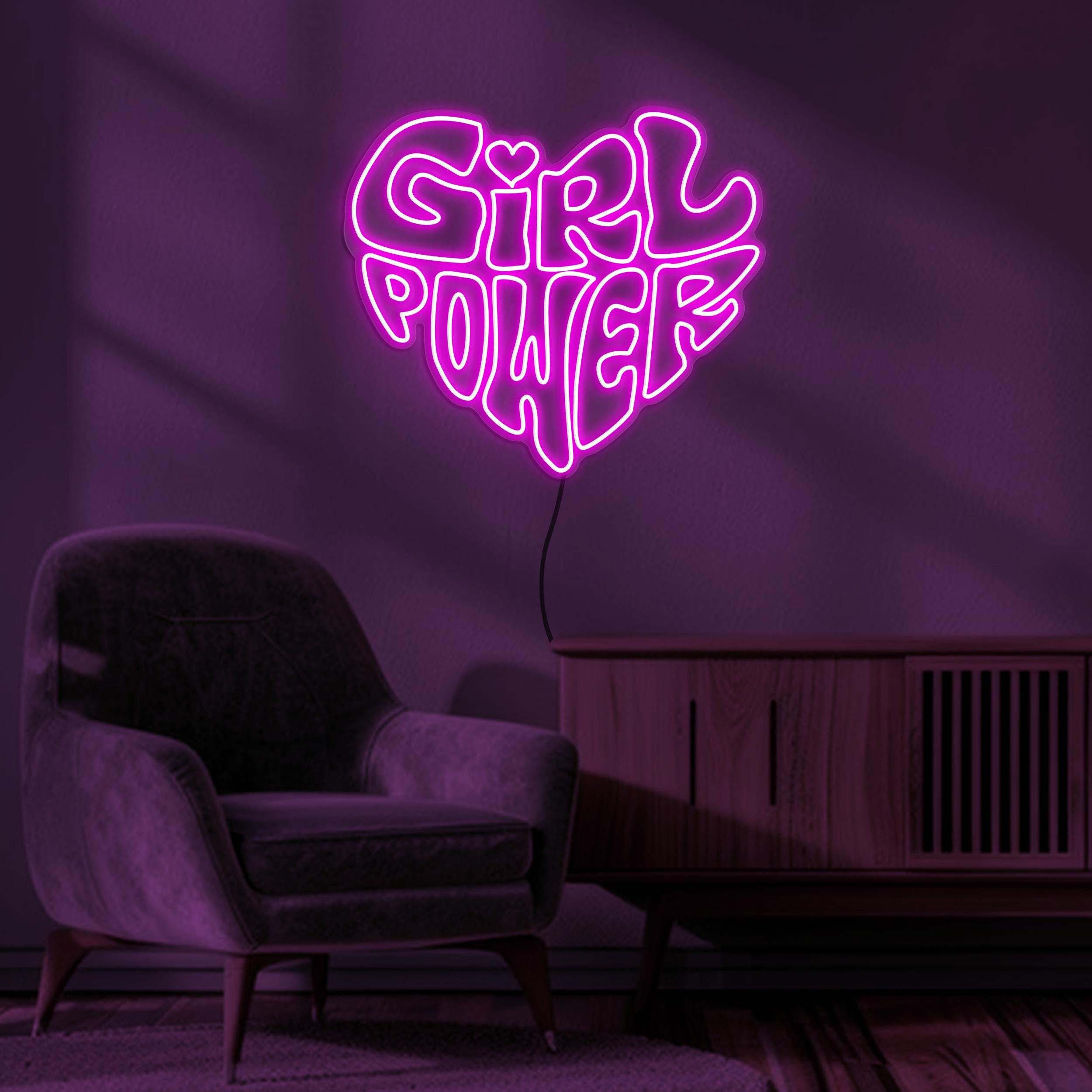 Girl Power Neon Sign, Girl Power LED Naeon Art, Girl Power LED Light, Girls Room Decor, Girl Power Art, Girls Gym Decor, Custom Neon Sign