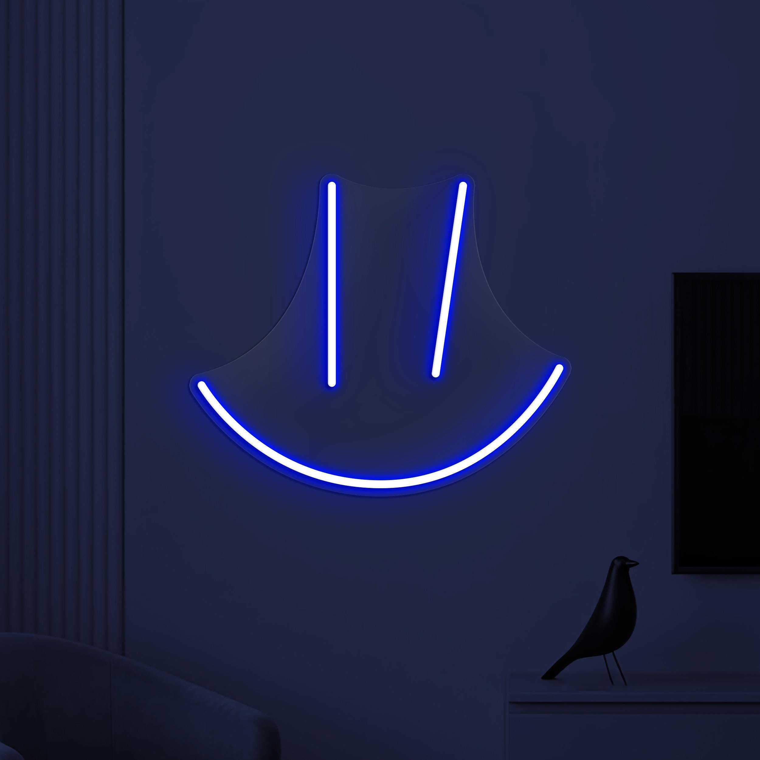 Minimal Smile Neon Sign, Minimal Smile LED Light, Smiley Face Wall Decor, Line Art Smile Wall Art, Happy Face Neon Light, Kids Room Decor