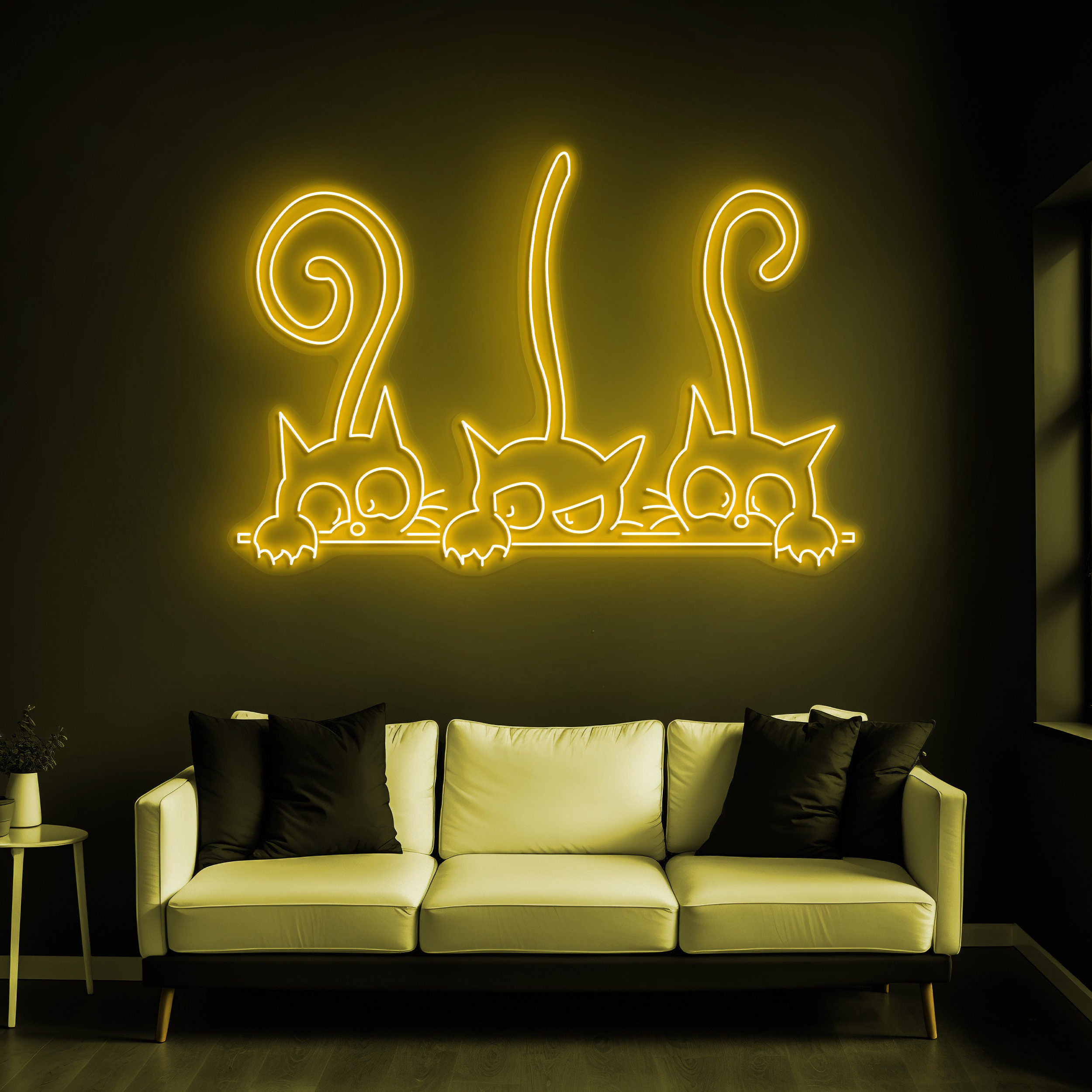 Cats Neon Sign, Cute Kittens LED Light, Wall Hanging Cat Neon Sign, Anime Cat Decor for Pet Shop, Game Room, Bedroom, and Home Decor, Gift