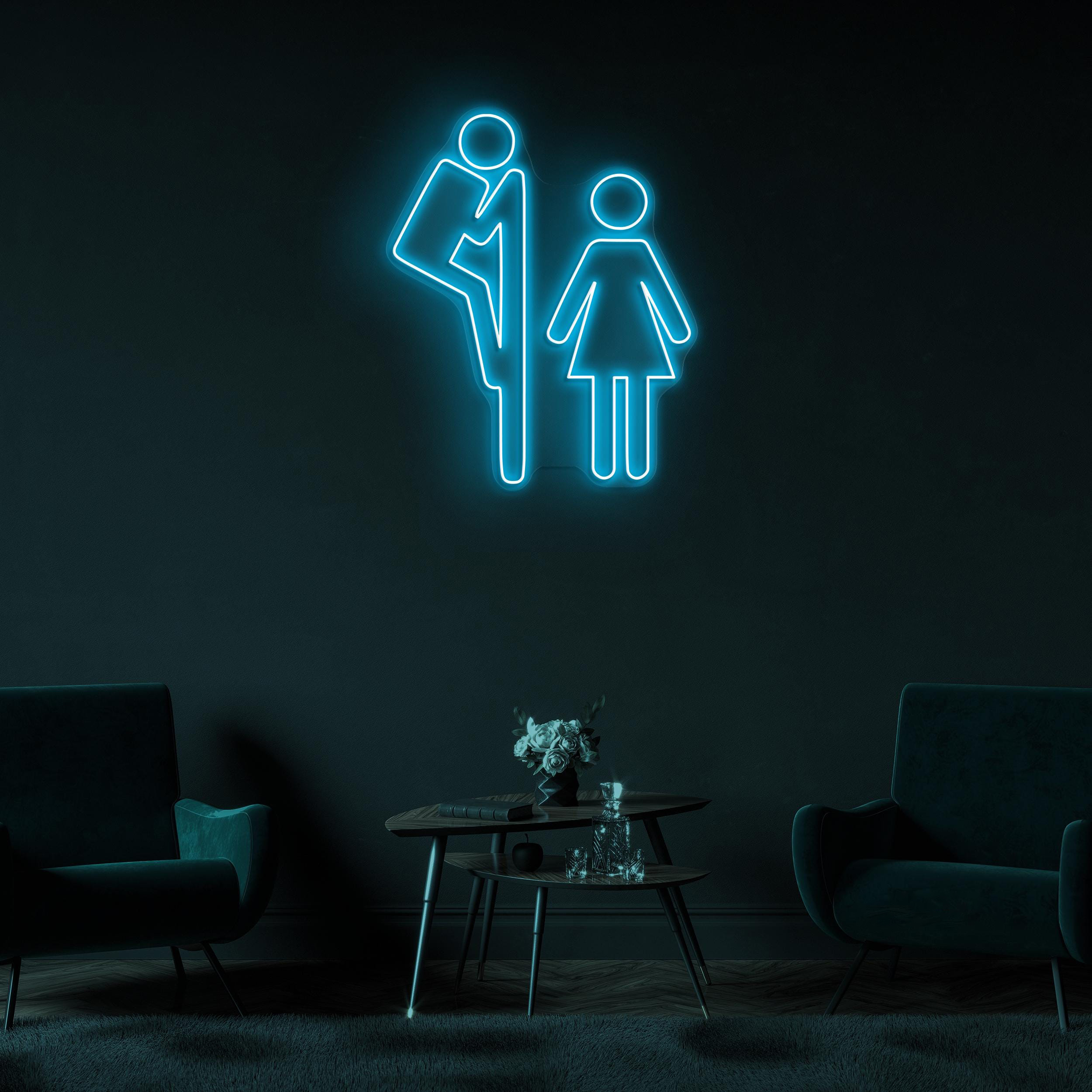 Man and Women Neon Sign, Man & Women LED Light, Toilet Wall Decor, Bathroom Wall Art, Toilet Logo LED Light, Restroom Neon Art, Led Sign