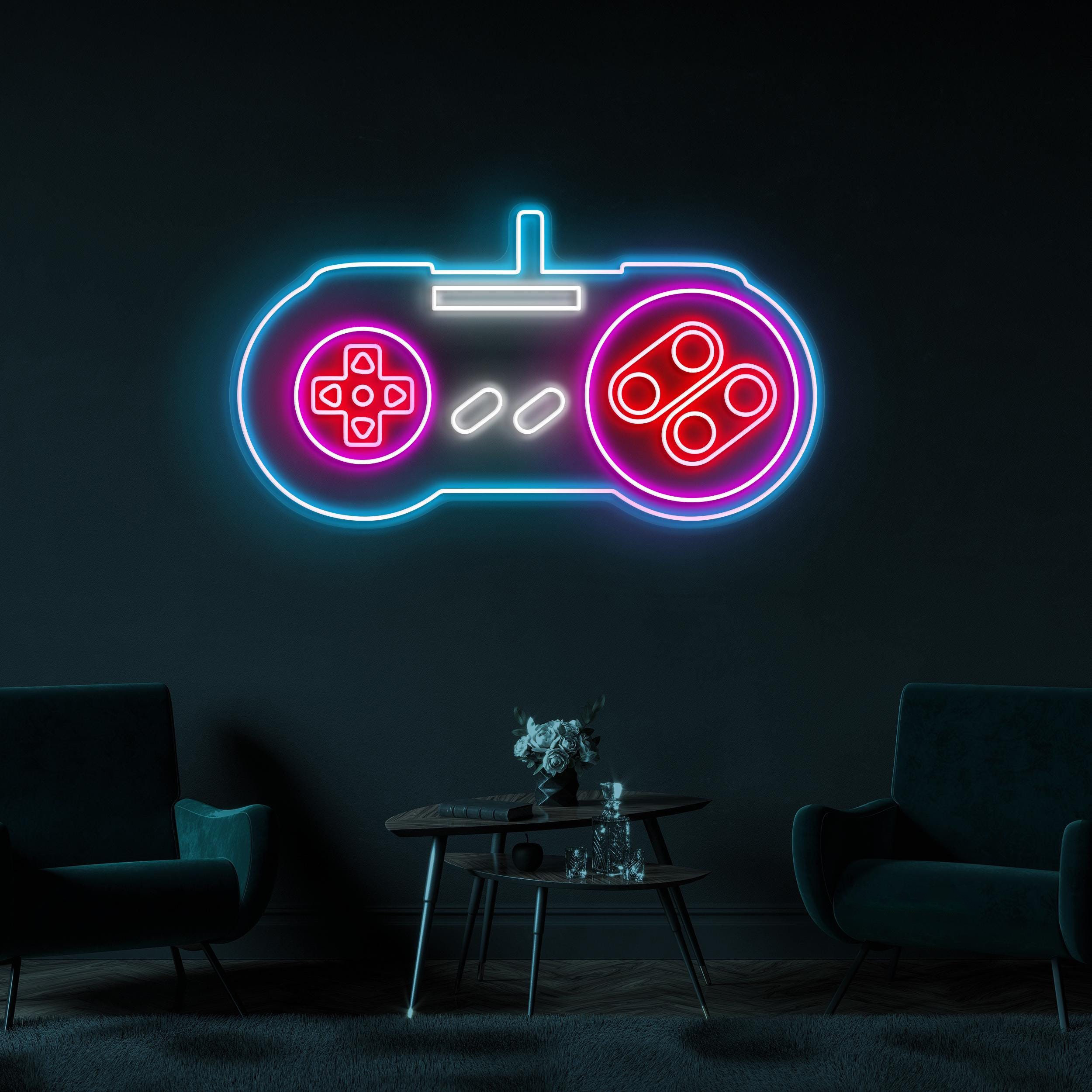 Game Controller Neon Sign, Game Controller LED Light, Gaming Zone Decor, Kids Room Wall Art, Video Game Joystick Sign, Gaming Room Neon Art