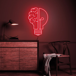 Brain Bulb Neon Sign, Bulb-Brain Led Light, Bulb Neon Art, Bulb Wall Art Light, Good Idea Neon Light, Kids Room & Home Decor, Birthday Gift