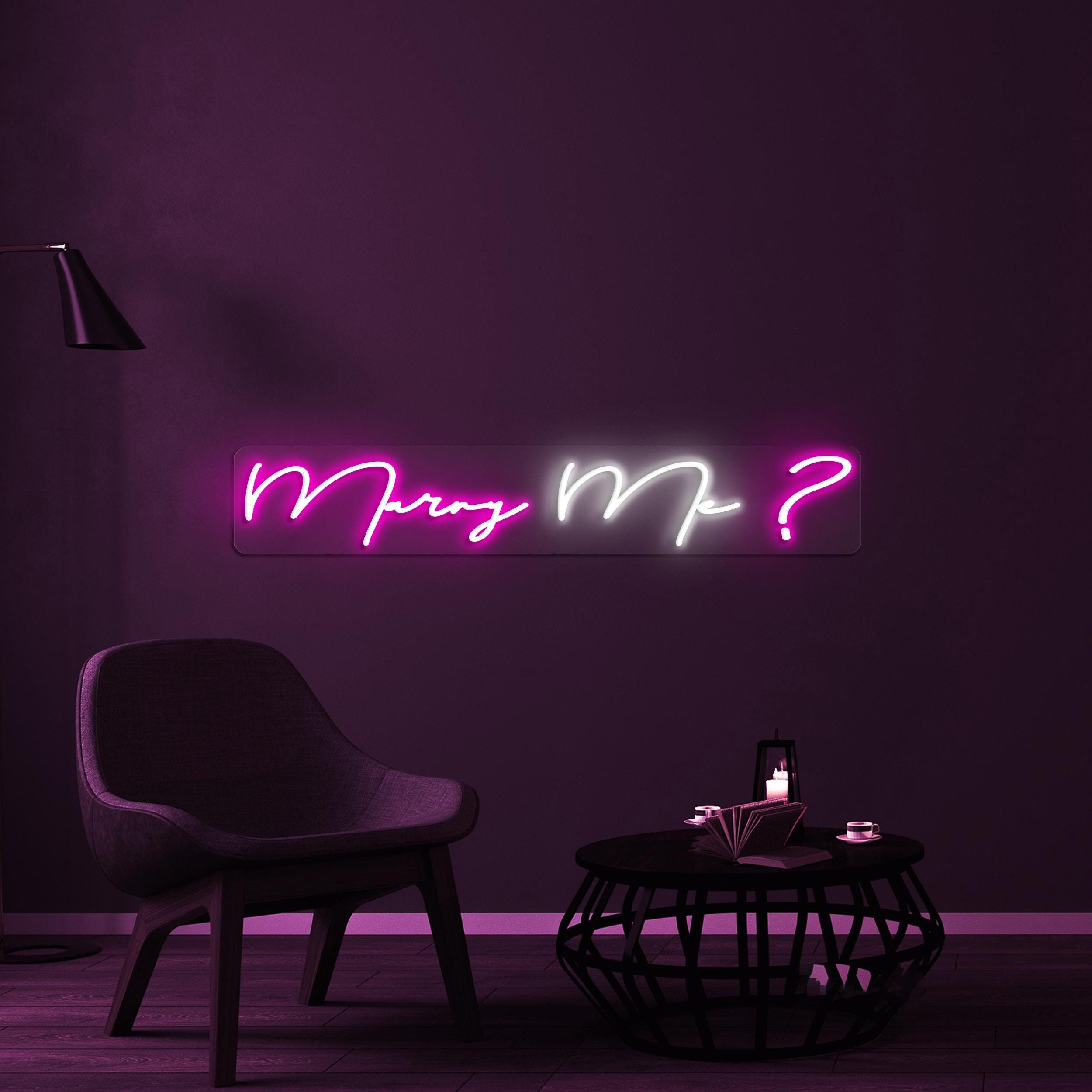 Marry Me Neon Sign, Marry Me? LED Light, Proposal Wall Decor, Wedding Neon Art, Engagement Wall Light, Gift For Her, Romantic Neon Sign