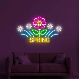 Spring Neon Sign, Spring Flower LED Light, Spring Logo Wall Decor, Flower Shop Wall Art, Springtime Neon Sign, Flowers Neon Wall Light, Gift