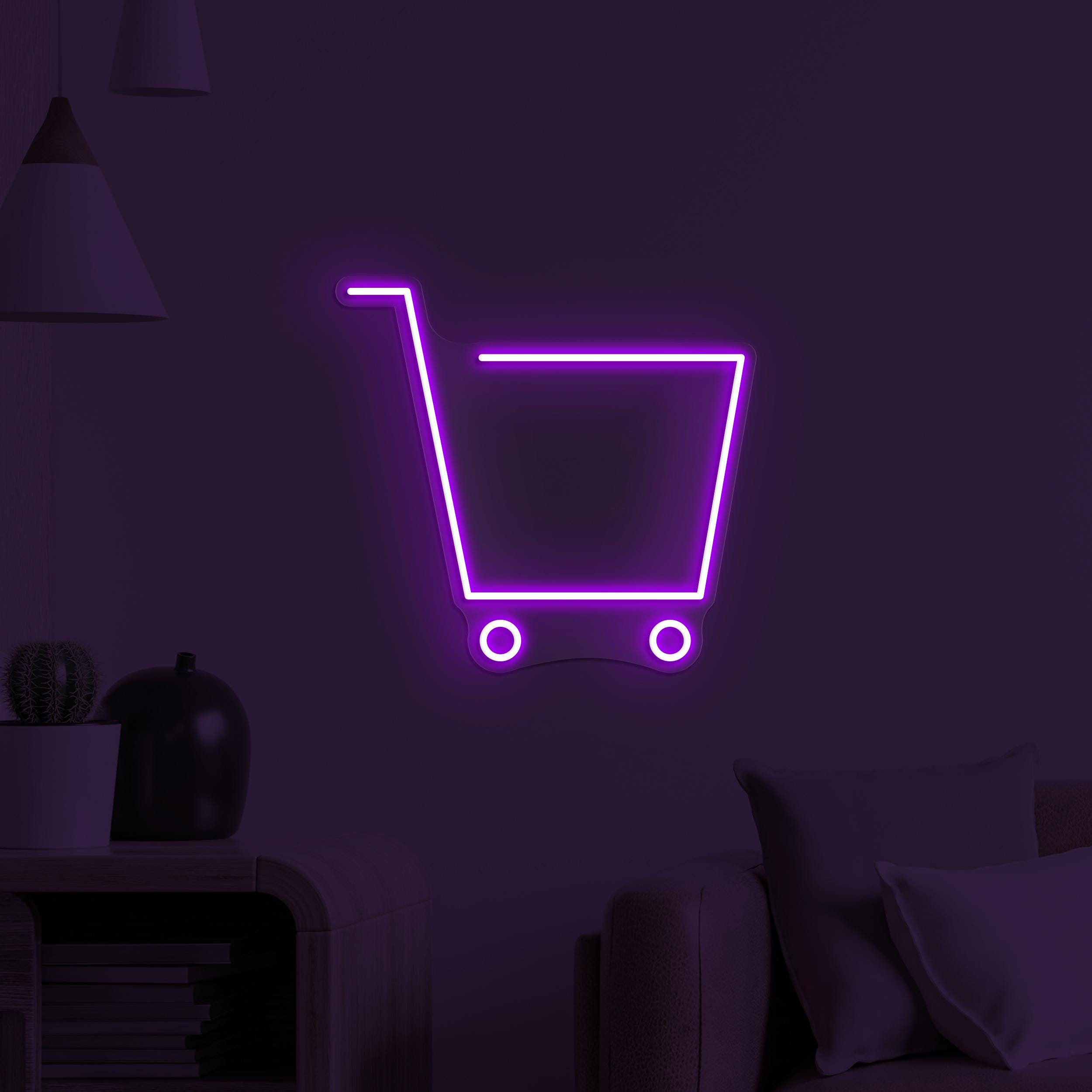 Shopping Cart Neon Sign, Shopping Cart LED Light, Shopping Trolley Wall Art, Shopping Mall Wall Decor, Retail Neon Light, Shopping Mart Sign