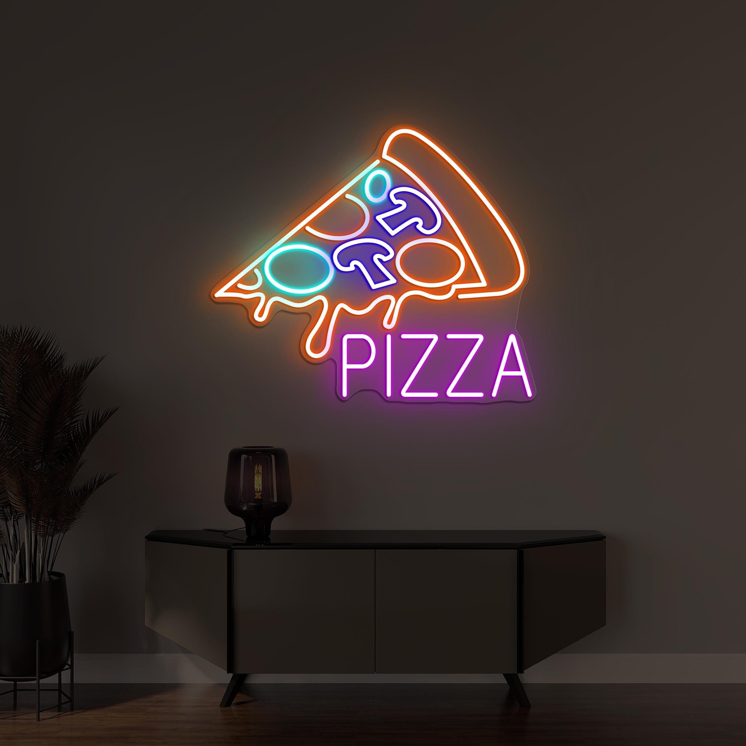 Pizza Neon Sign, Pizza LED Light, Pizza Slice Wall Decor, Fast Food Restaurant Art, Custom Neon Sign, Pizza Shop Decor, Gift for Pizza Lover