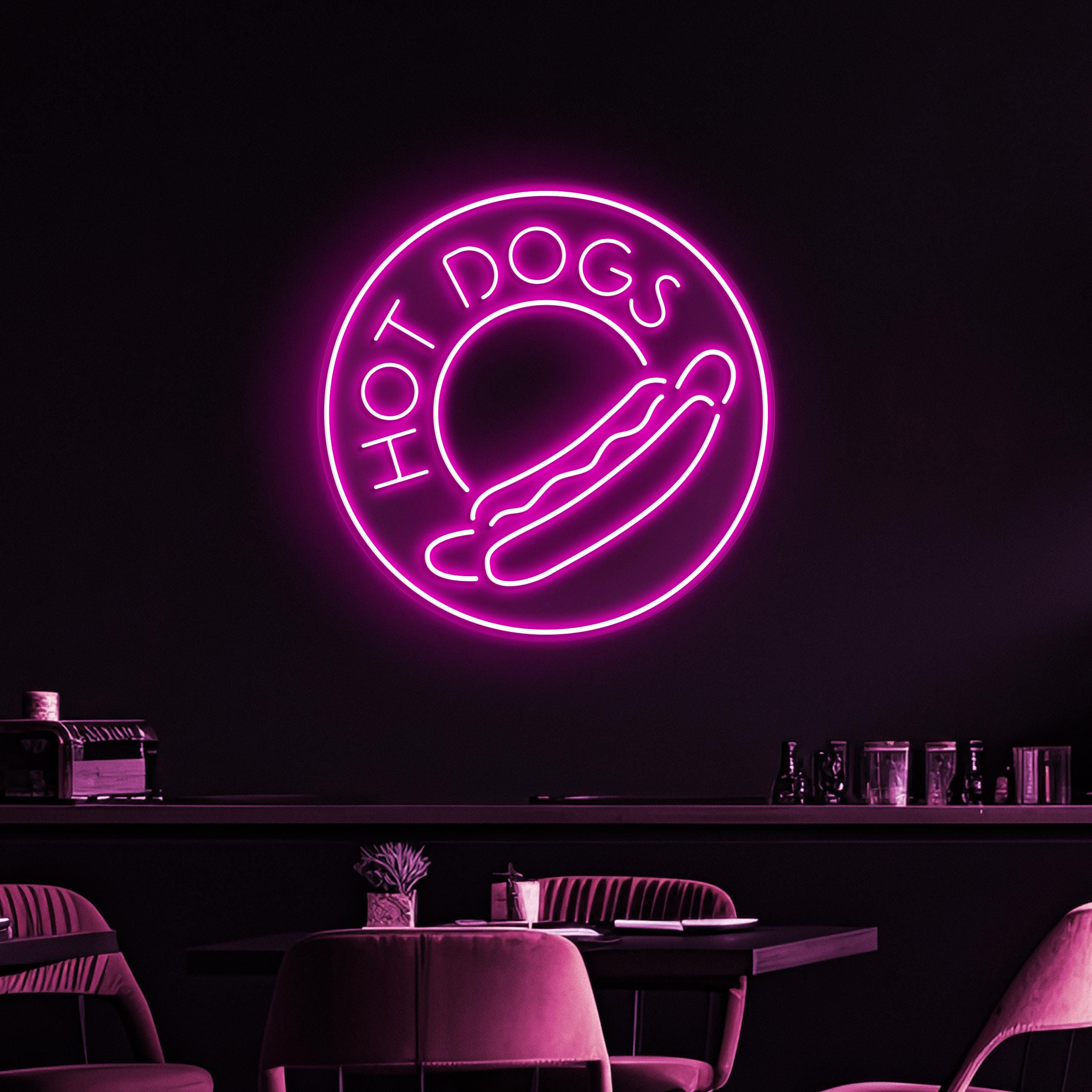 Hot Dogs Neon Sign, Hot Dogs LED Light, Hot Dogs Logo Wall Art, Fast Food Wall Decor, Food Truck Neon Light, Party Neon Decor, Kitchen Light