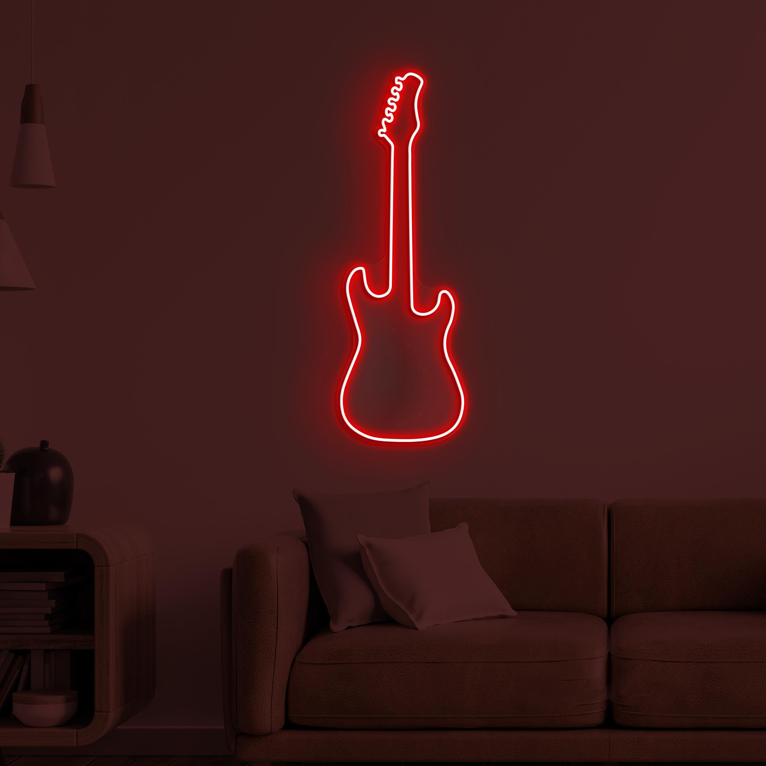 Guitar Neon Sign, Guitar Open LED Light, Music Room Wall Art, Guitar Shop Wall Decor, Electric Guitar Neon Light, DJ Concert Neon Wall Art