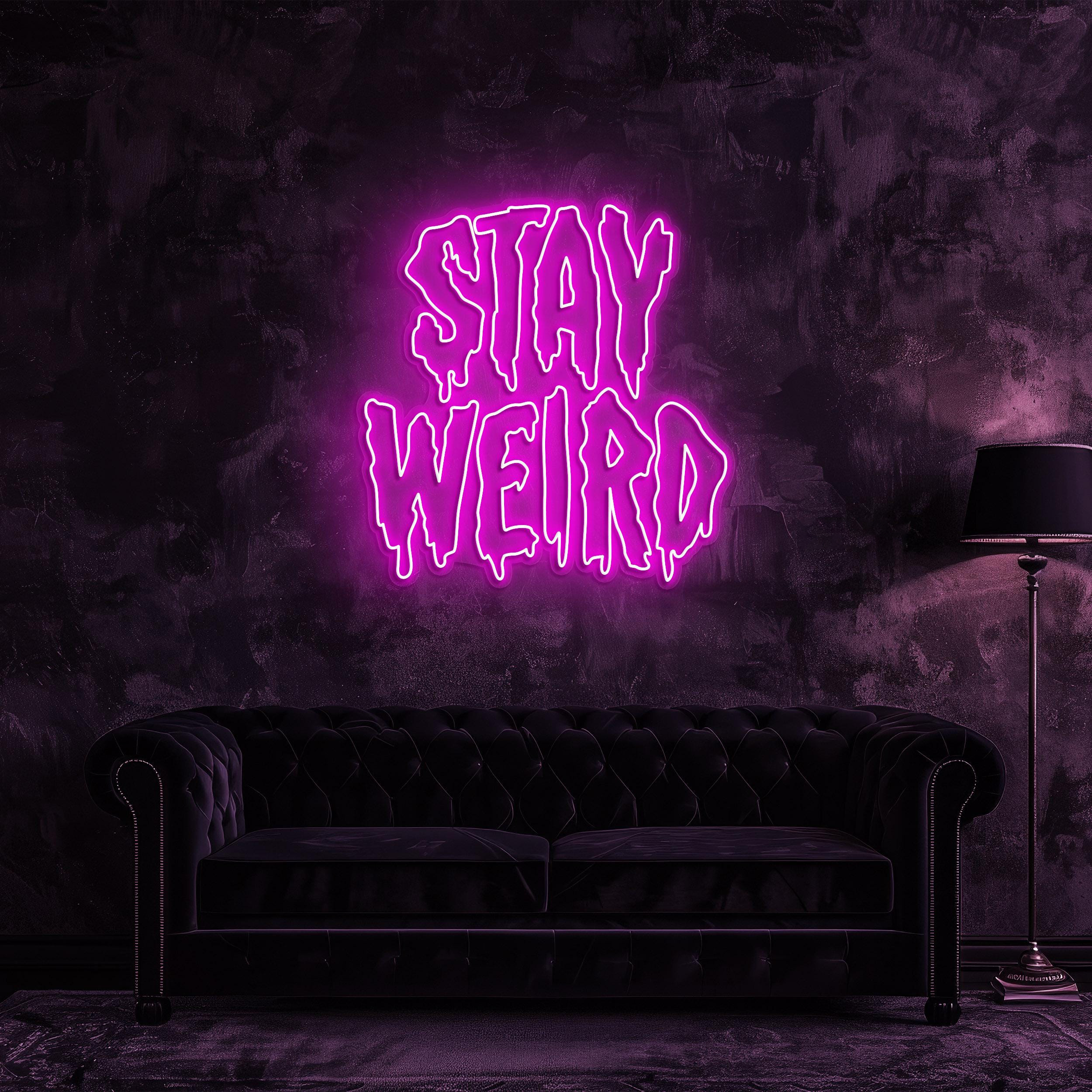 Stay Weird Dipping Neon Sign, Stay Weird Neon Light, Inspirational Wall Art Decor for Bedroom, Game Room, Stay Weird Neon Light, Gift idea