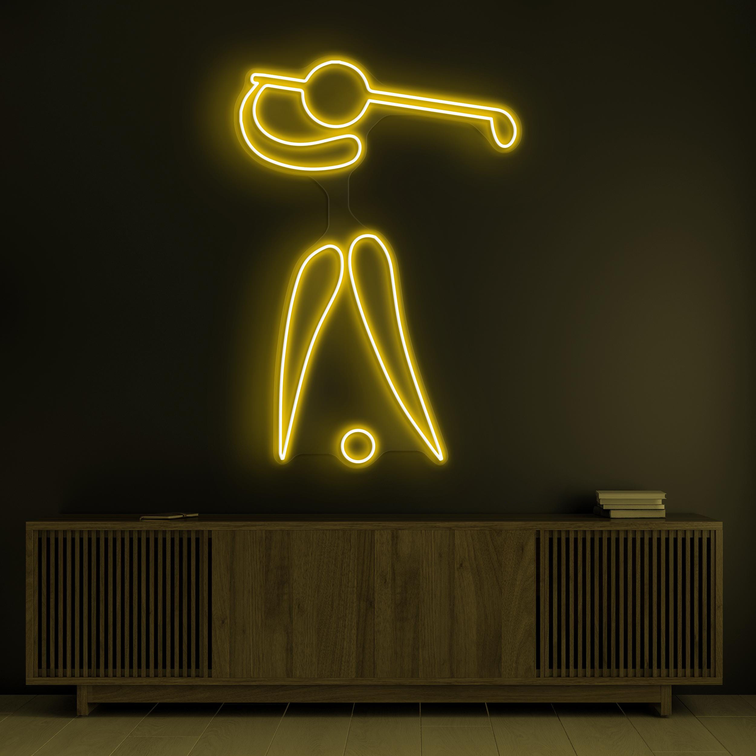 Golf Player Neon Sign, Golf Player Led Light, Golfer Wall Art, Golf Player Wall Decor, Golf Swing Sign, Golf Club Neon Light, Game Room Art