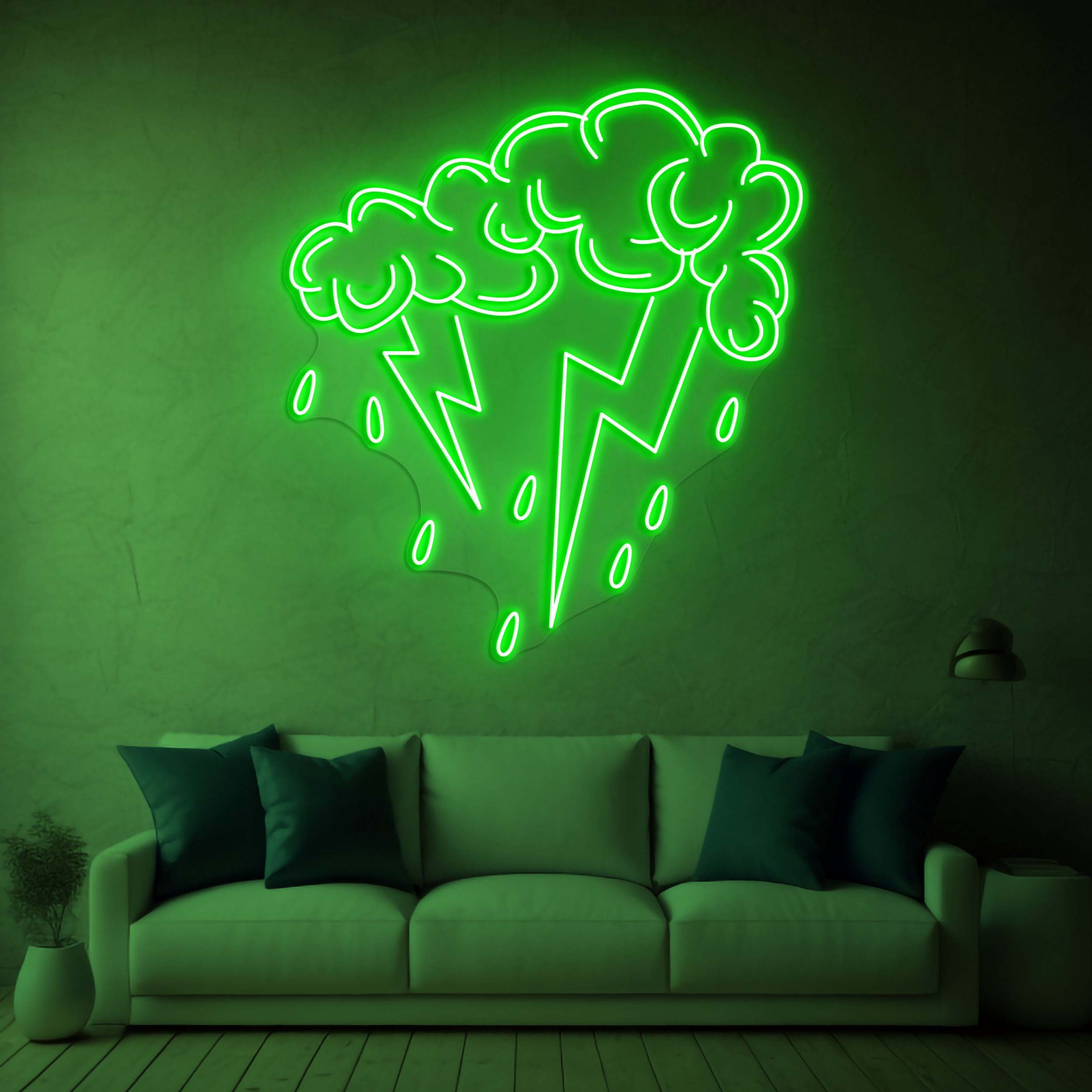 Lightning Cloud Neon Sign, Cloud LED Wall Art, Stormy Weather Decor, Rain Neon Sign, Night Light for Home, Bar, Man Cave, Kids' Room, Gifts