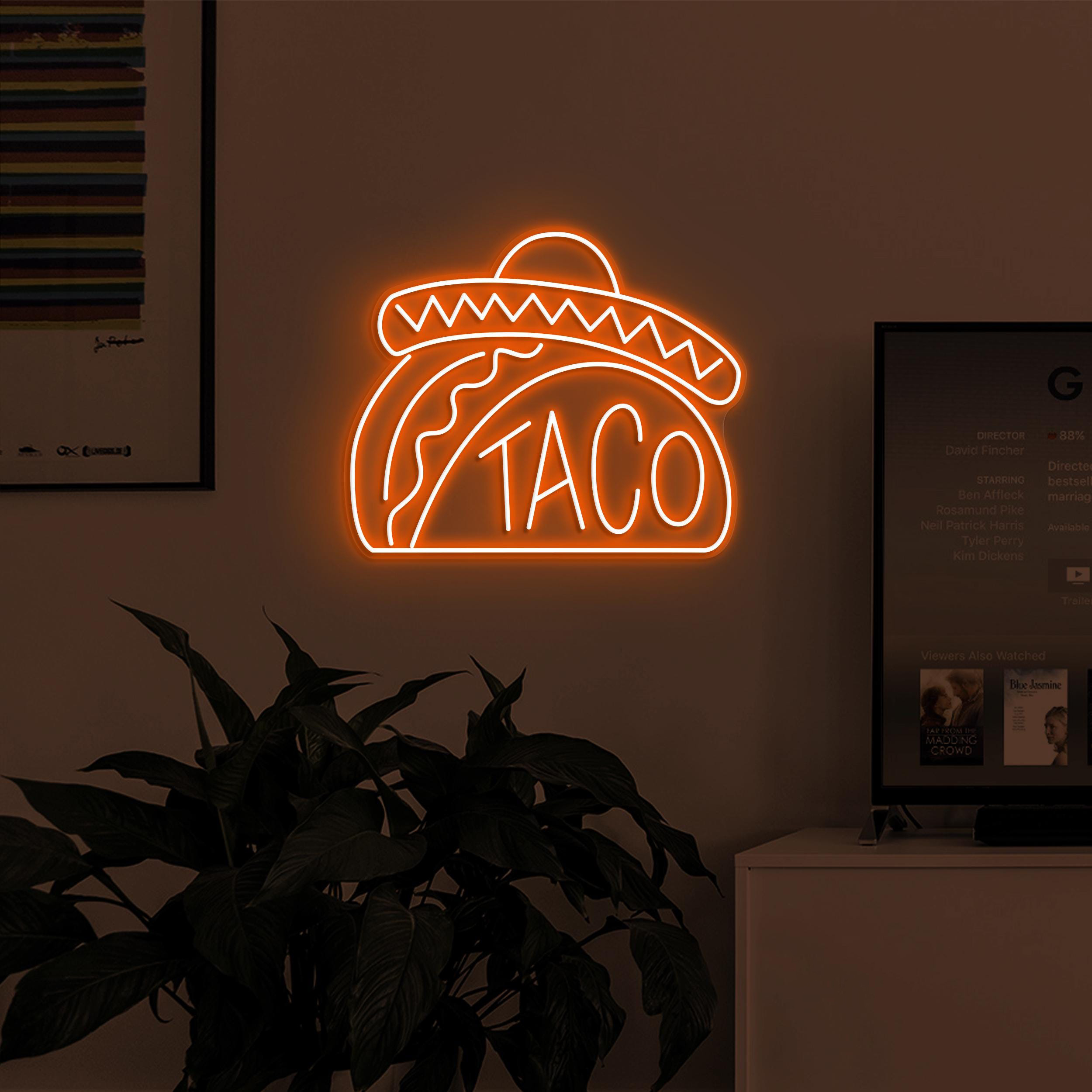 Taco Neon Sign, Taco LED Light, Street Food Wall Decor, Fast Food Light, Mexican Taco Neon Sign, Restaurant Decor, Mexican Food Wall Art