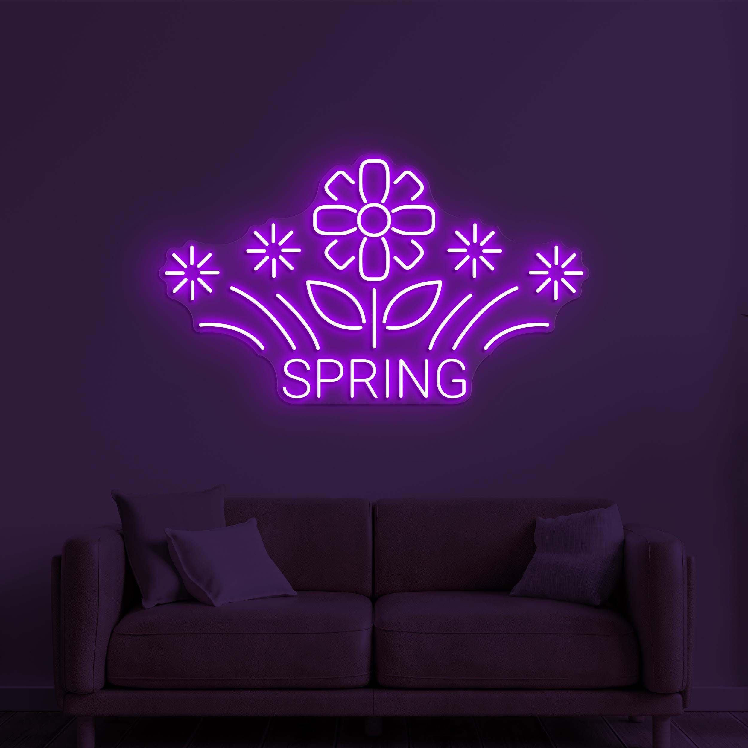 Spring Neon Sign, Spring Flower LED Light, Spring Logo Wall Decor, Flower Shop Wall Art, Springtime Neon Sign, Flowers Neon Wall Light, Gift