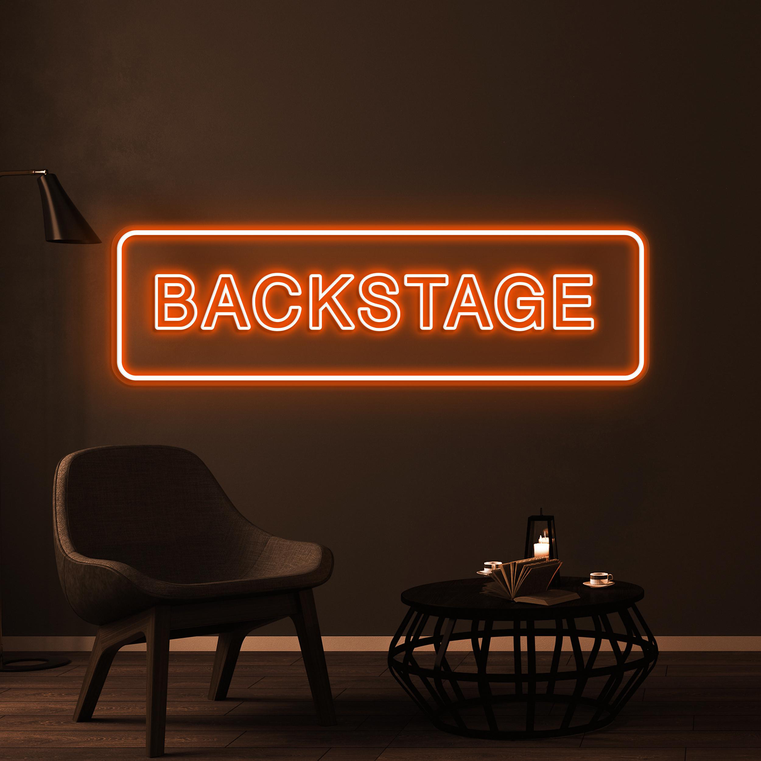 Backstage Neon Sign, Backstage LED Light, Behind the Scenes Wall Decor, Showtime Wall Art, Personalized Neon Sign, Stage Show Neon Light